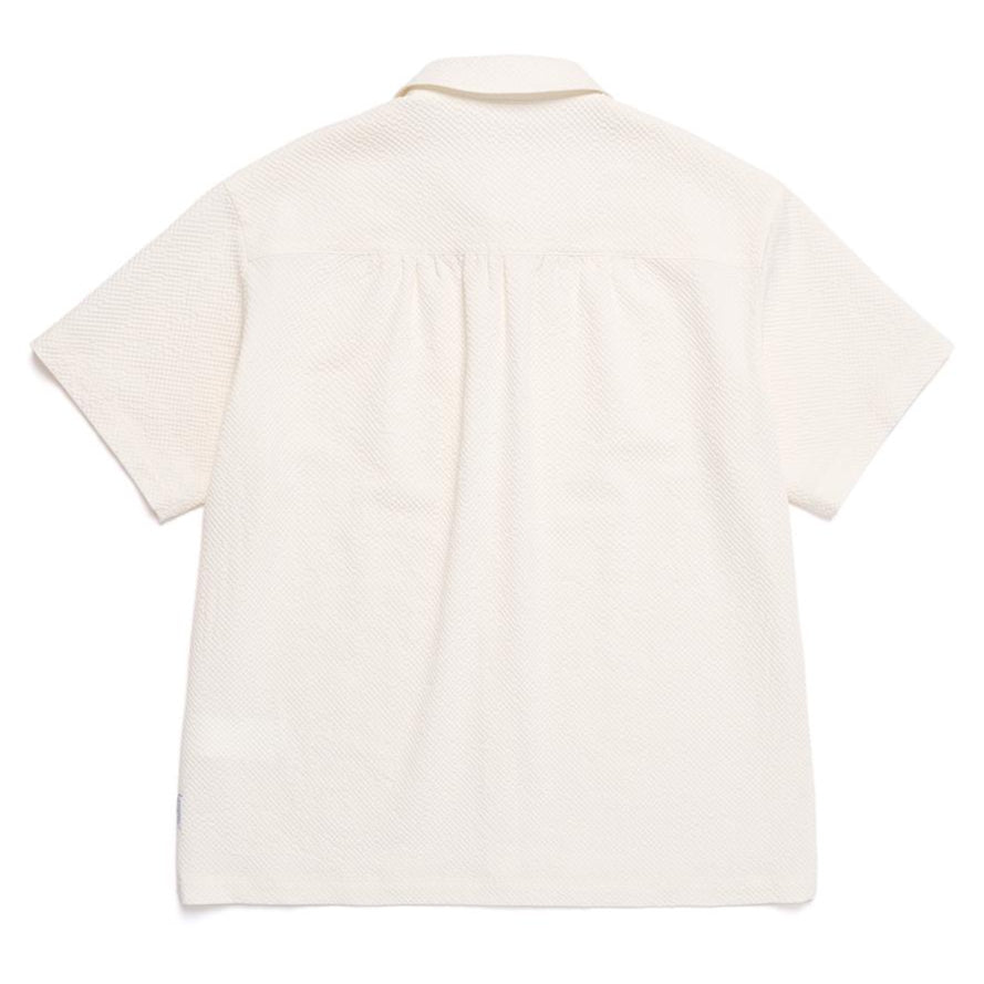 WOMEN SEERSUCKER OVER-FIT COVER UP SHIRT BIRCH
