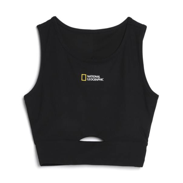WOMEN WATER CROP TOP CARBON BLACK