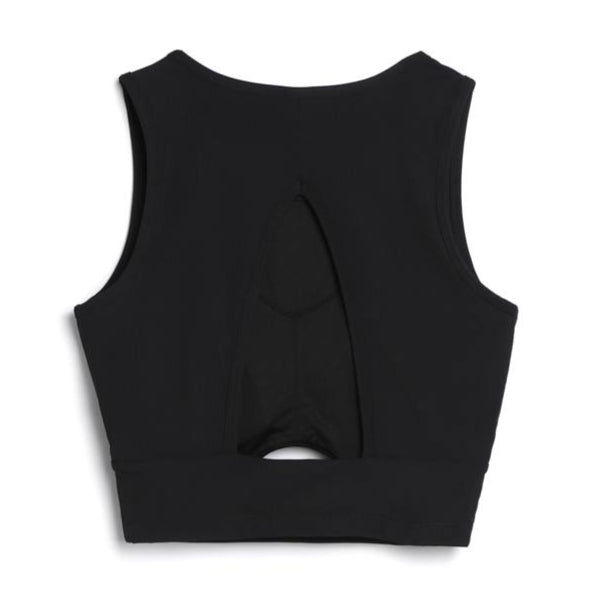 WOMEN WATER CROP TOP CARBON BLACK