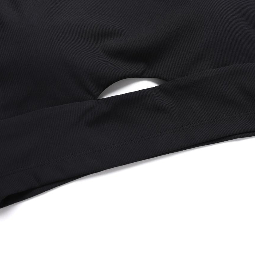 WOMEN WATER CROP TOP CARBON BLACK
