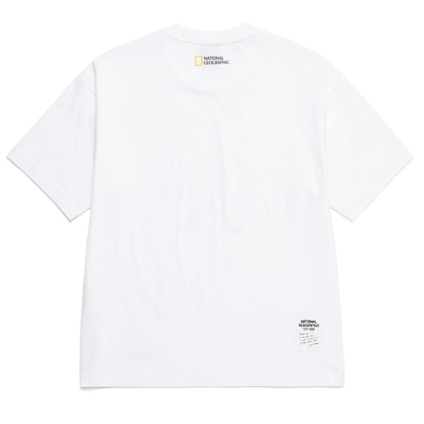 UNISEX TREASURE WALKER SEMI-OVER FIT GRAPHIC H/TEE WHITE