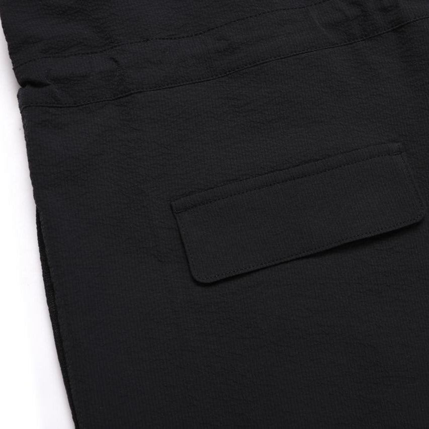 WOMEN SEERSUCKER ROMPER CARBON BLACK