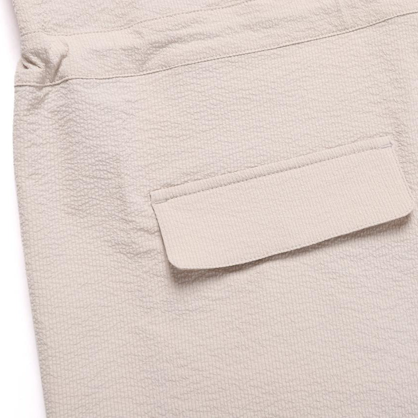 WOMEN SEERSUCKER ROMPER OAK BEIGE