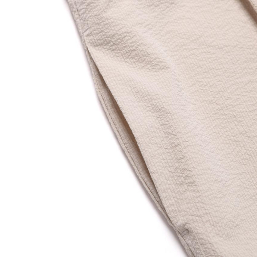WOMEN SEERSUCKER ROMPER OAK BEIGE