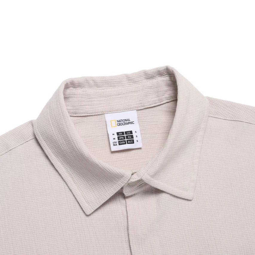 CRINKLE SEMI-OVER FIT SHORT SLEEVE T-SHIRT OAK BEIGE