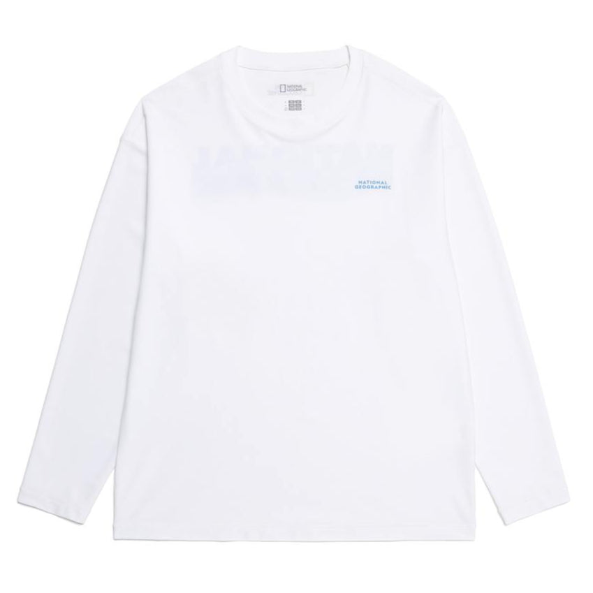 SEMI-OVER FIT LONG SLEEVE WATER T-SHIRT WHITE