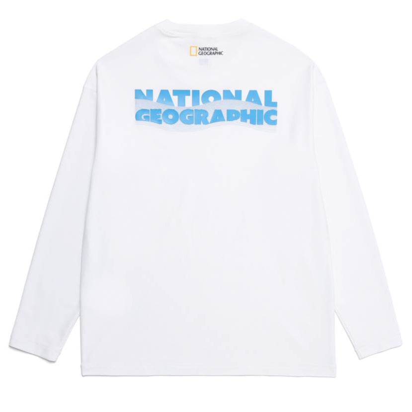 SEMI-OVER FIT LONG SLEEVE WATER T-SHIRT WHITE