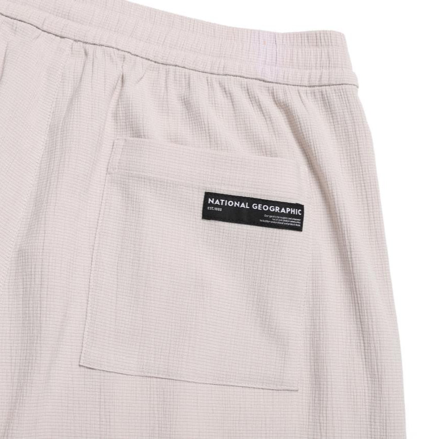 CRINKLE 5/6-LENGTH PANTS OAK BEIGE
