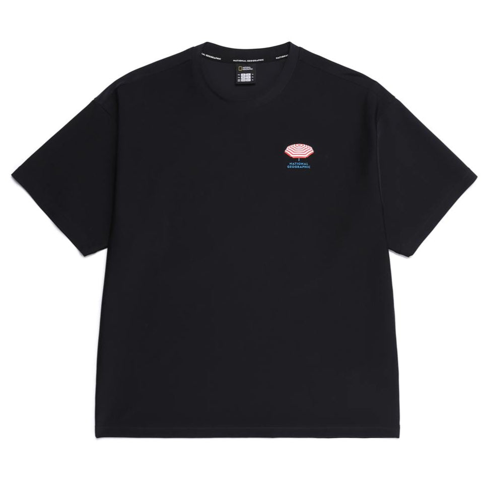 SEMI-OVER FIT SHORT-SLEEVE WATER T-SHIRT CARBON BLACK