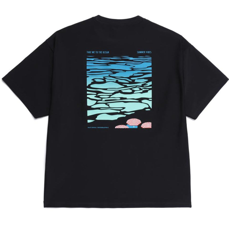 SEMI-OVER FIT SHORT-SLEEVE WATER T-SHIRT CARBON BLACK