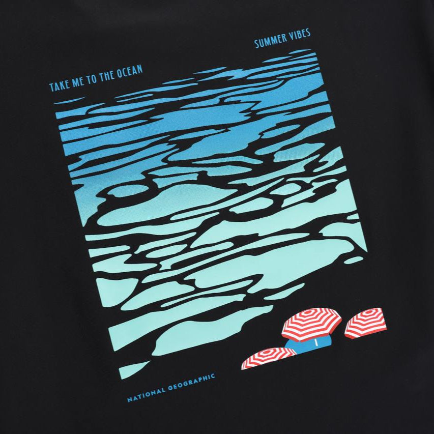 SEMI-OVER FIT SHORT-SLEEVE WATER T-SHIRT CARBON BLACK