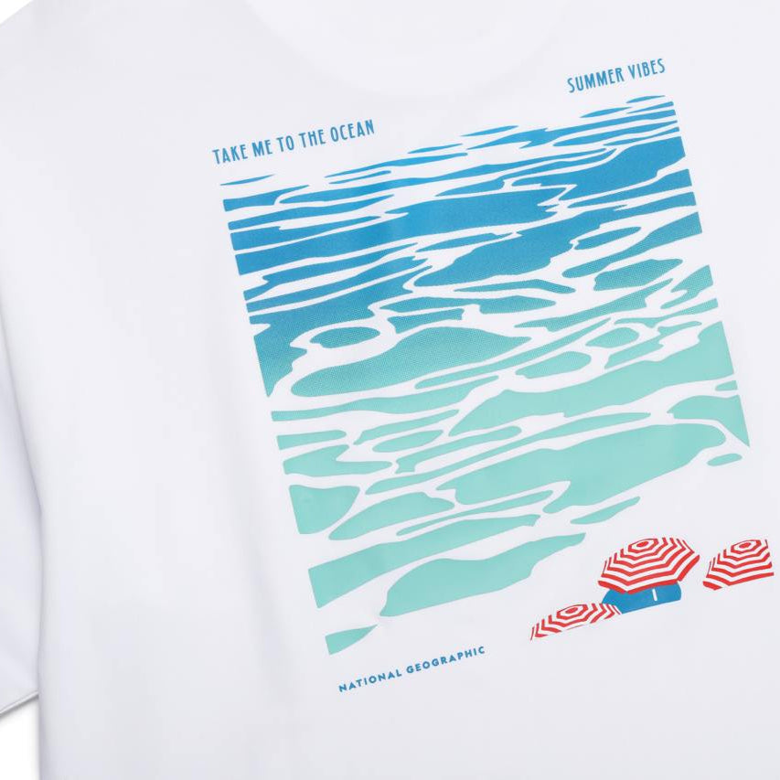 SEMI-OVER FIT SHORT-SLEEVE WATER T-SHIRT WHITE