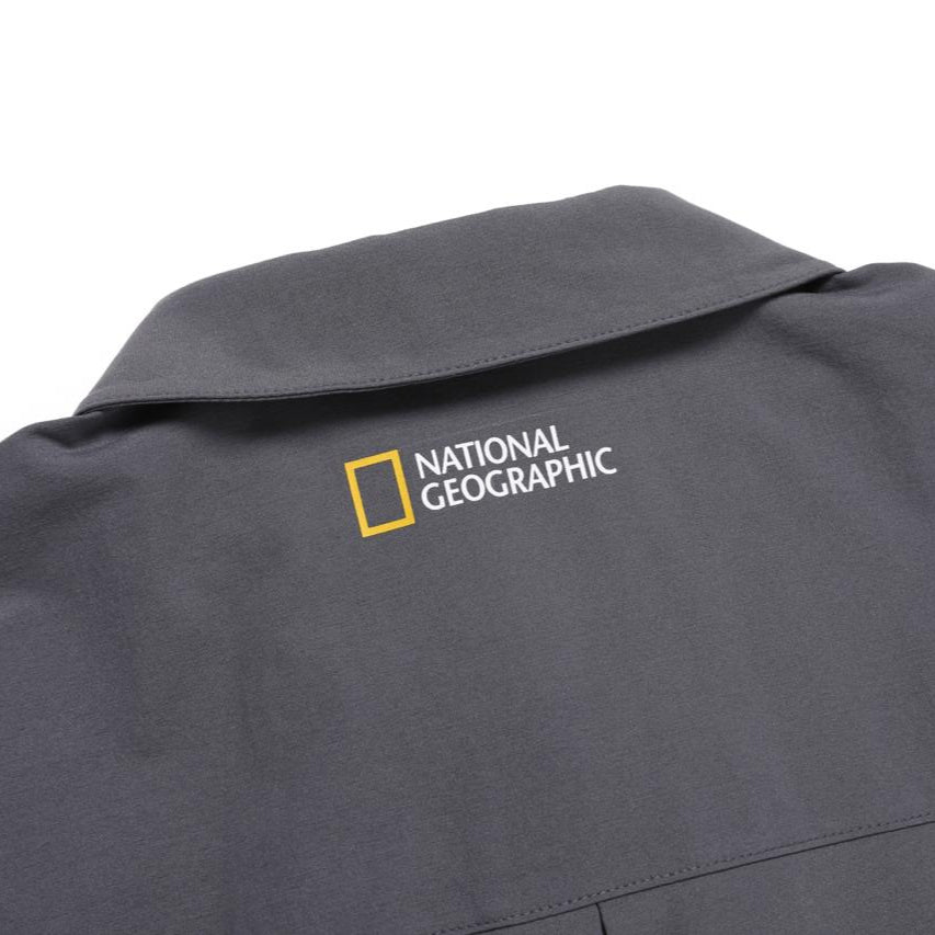 WOMEN FROZEN AIR SEMI CROP SHORT SLEEVE SHIRT BLUE GREY