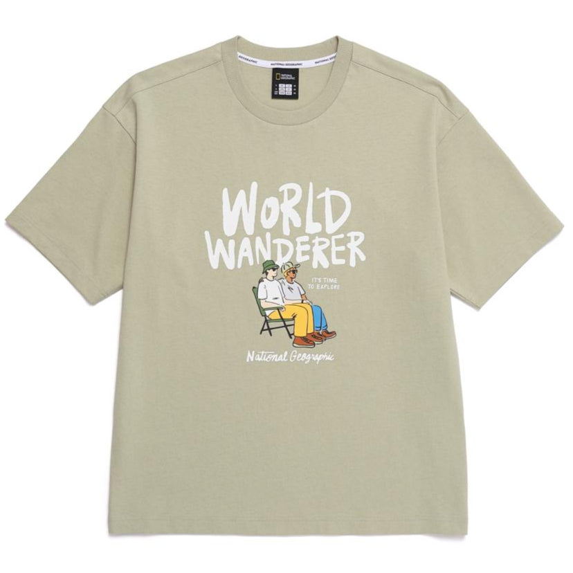 UNISEX TREASURE CREW SEMI-OVER FIT GRAPHIC H/TEE BEIGE KHAKI