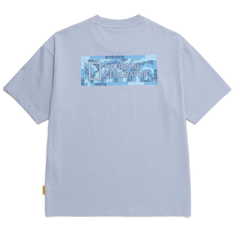 MANTELLA BACK BIG LOGO BASIC FIT SHORT SLEEVE T-SHIRT STONE BLUE