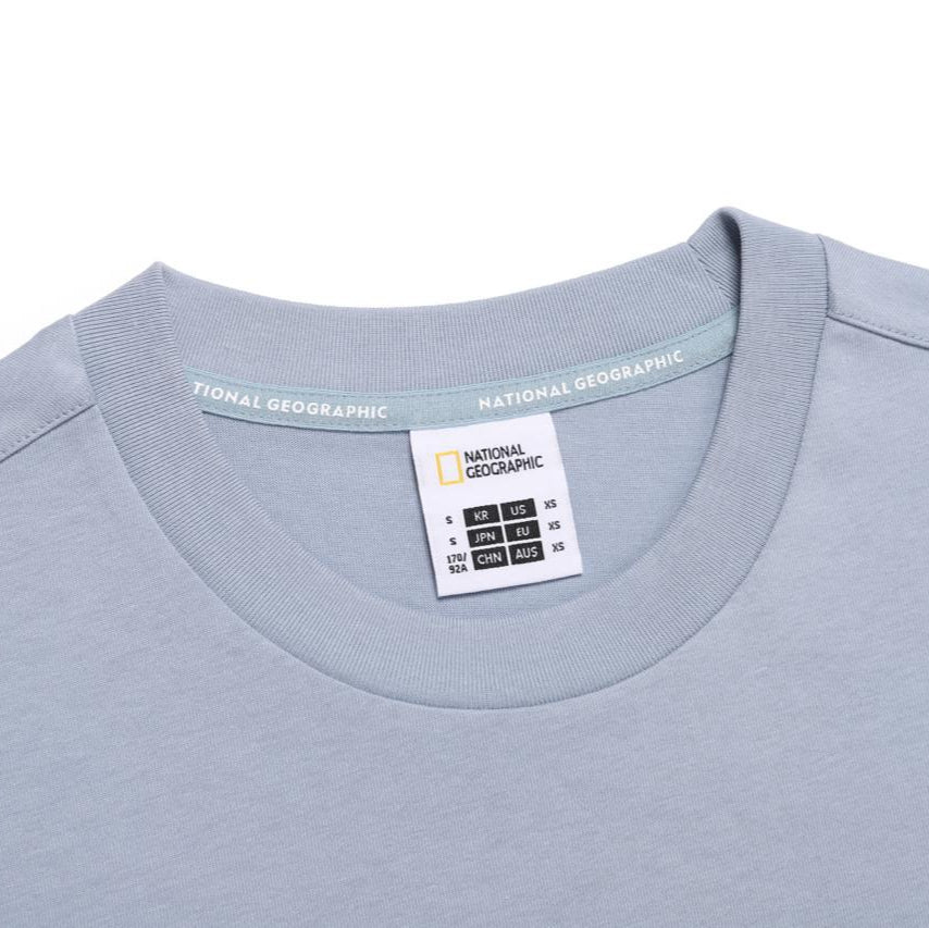 MANTELLA BACK BIG LOGO BASIC FIT SHORT SLEEVE T-SHIRT STONE BLUE