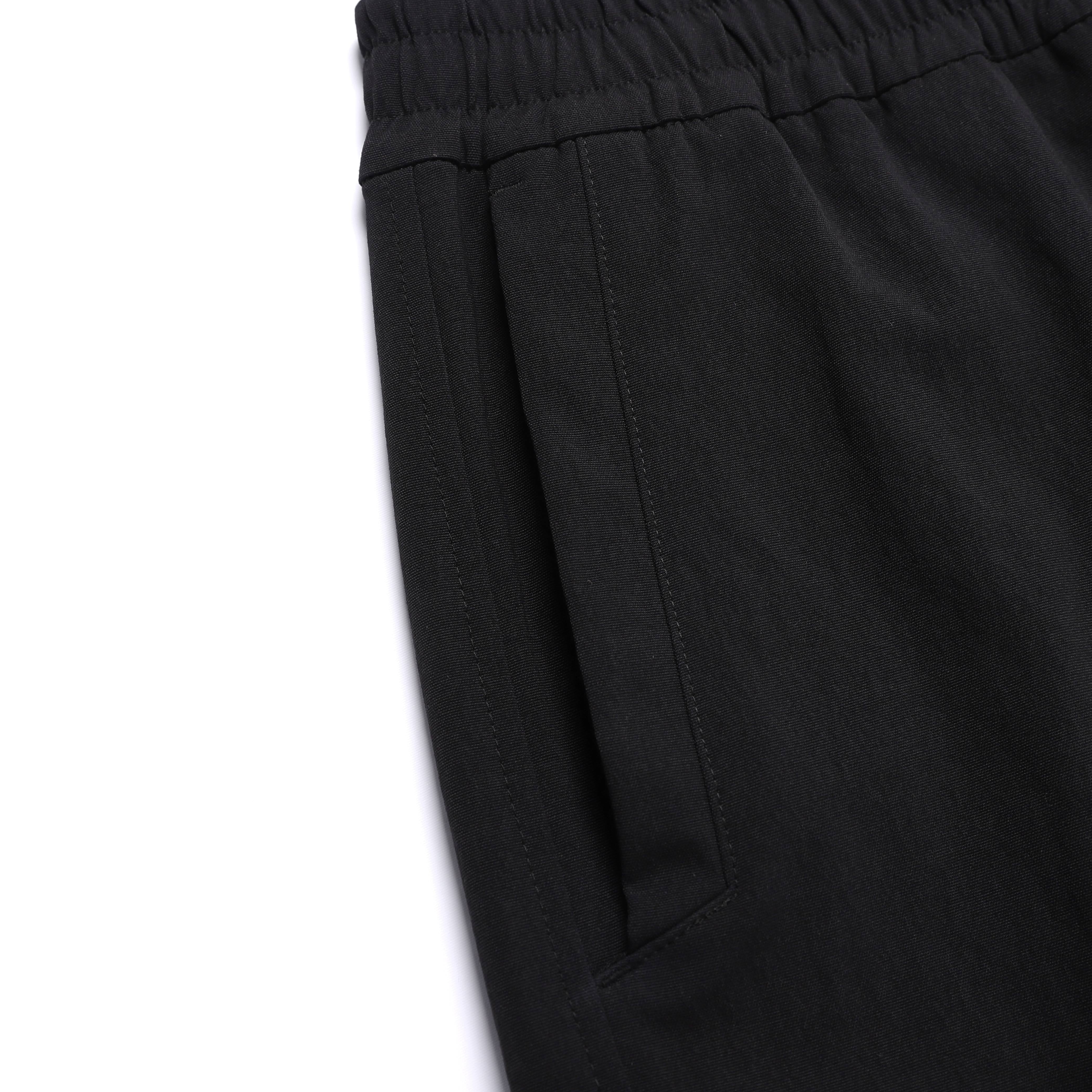 CARGO POCKET WOVEN LONG SHORTS BLACK