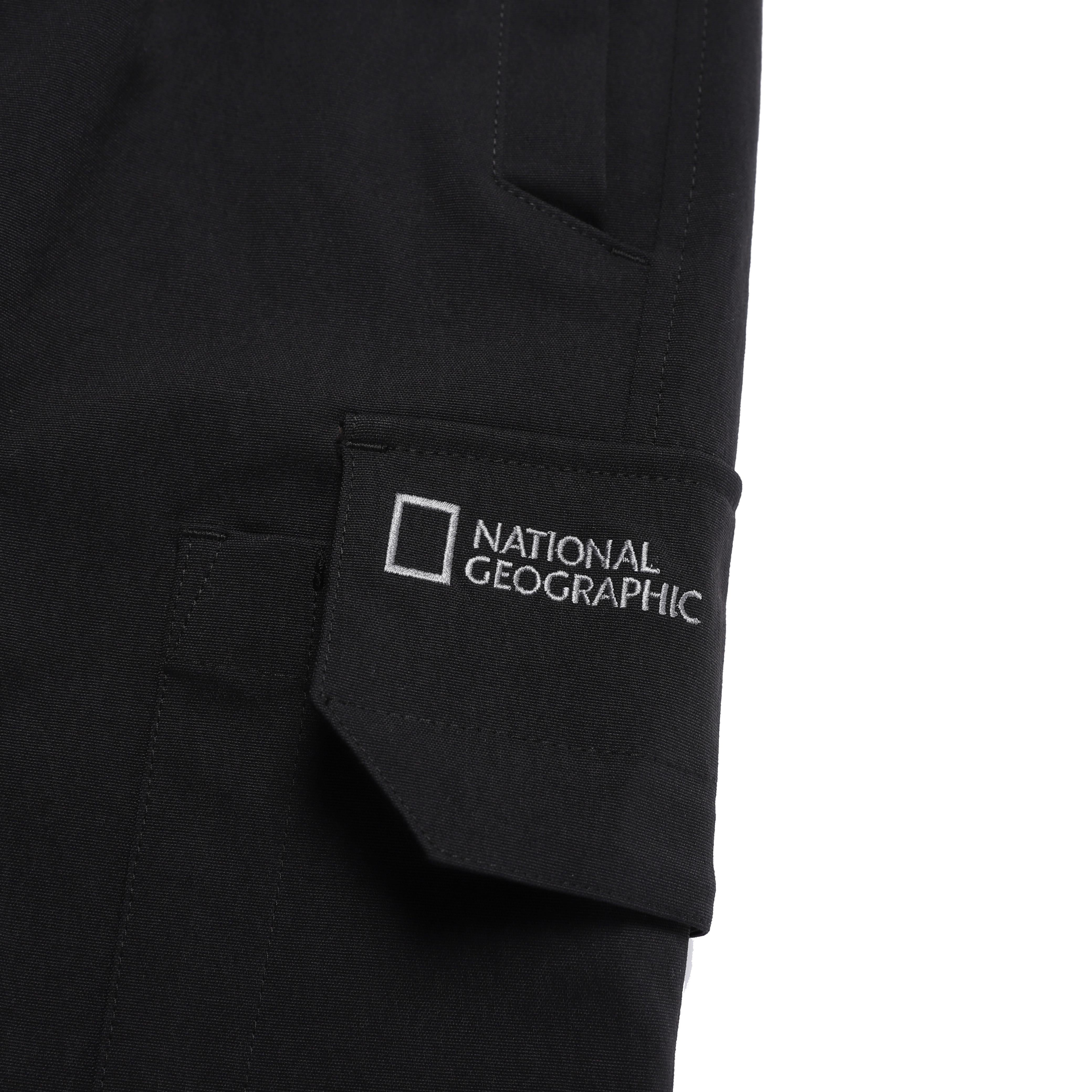 CARGO POCKET WOVEN LONG SHORTS BLACK