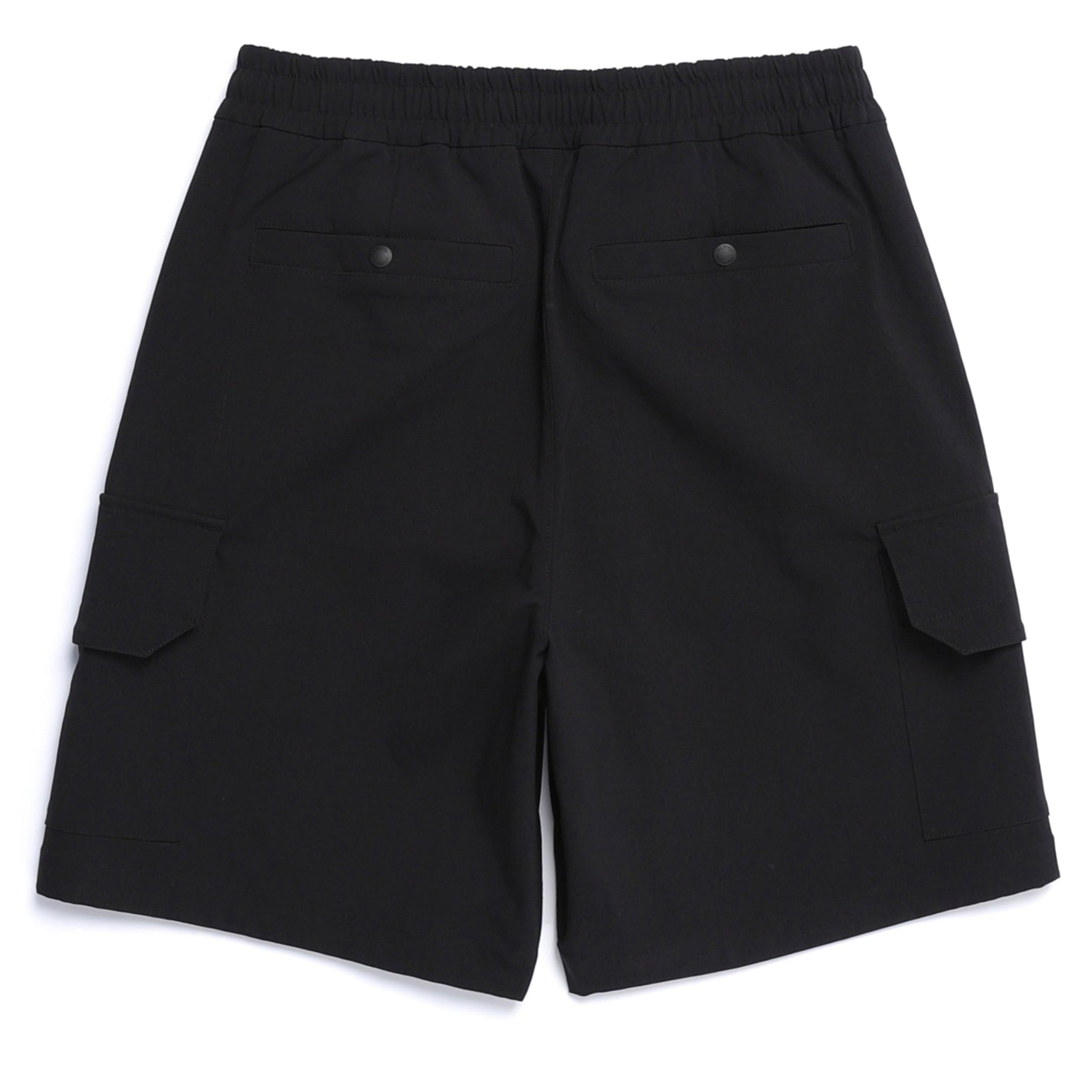 CARGO POCKET WOVEN LONG SHORTS BLACK