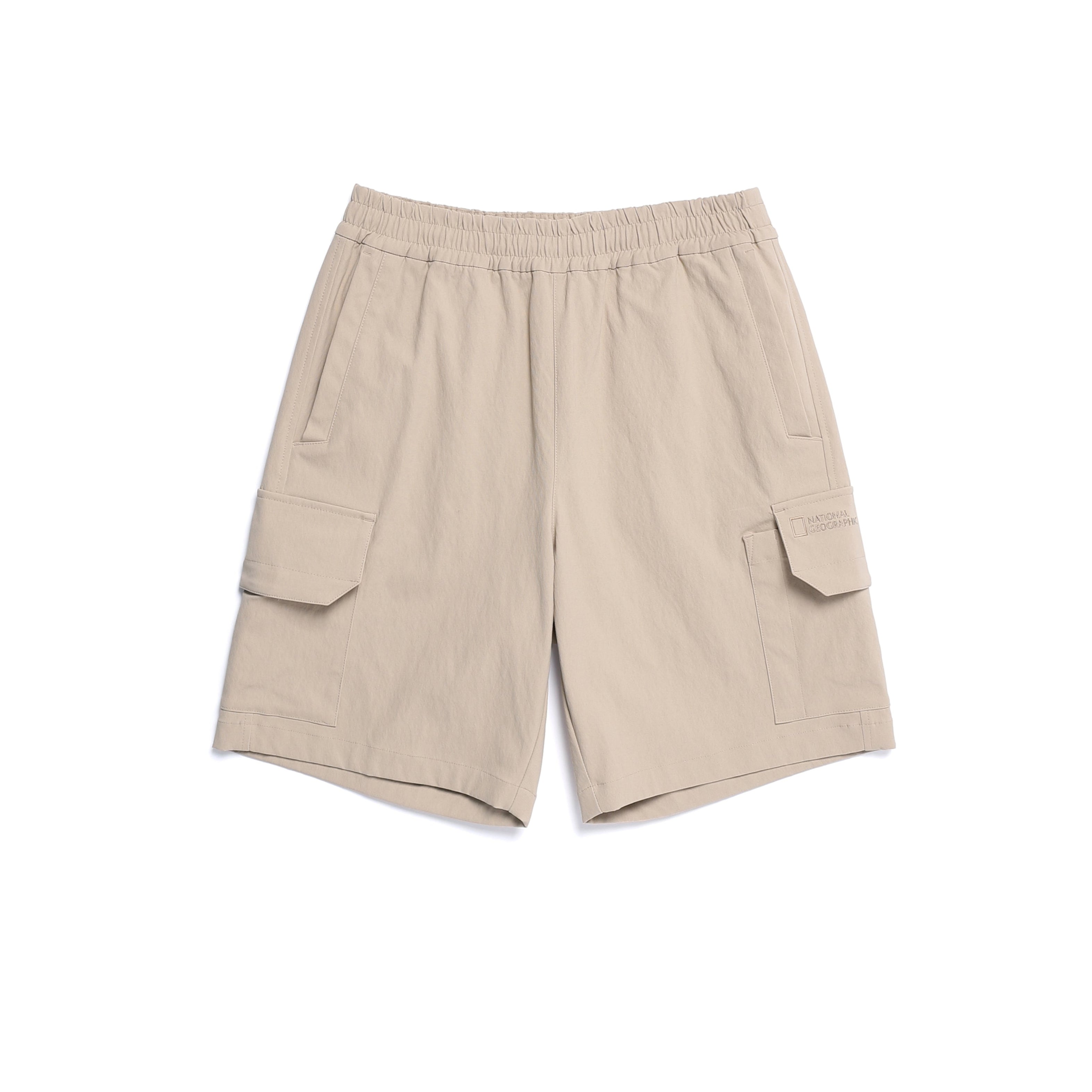 CARGO POCKET WOVEN LONG SHORTS MOURNING BEIGE