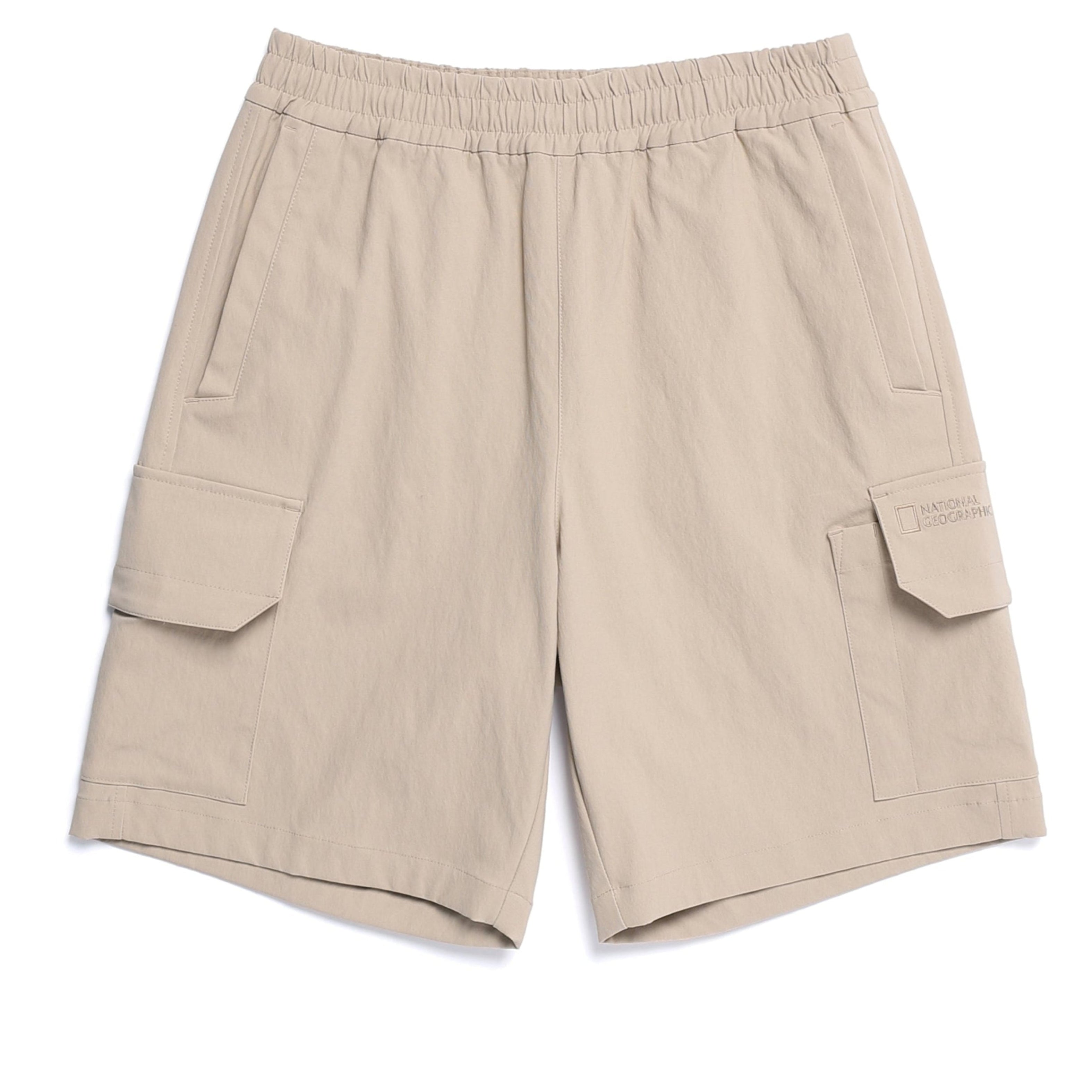 CARGO POCKET WOVEN LONG SHORTS MOURNING BEIGE