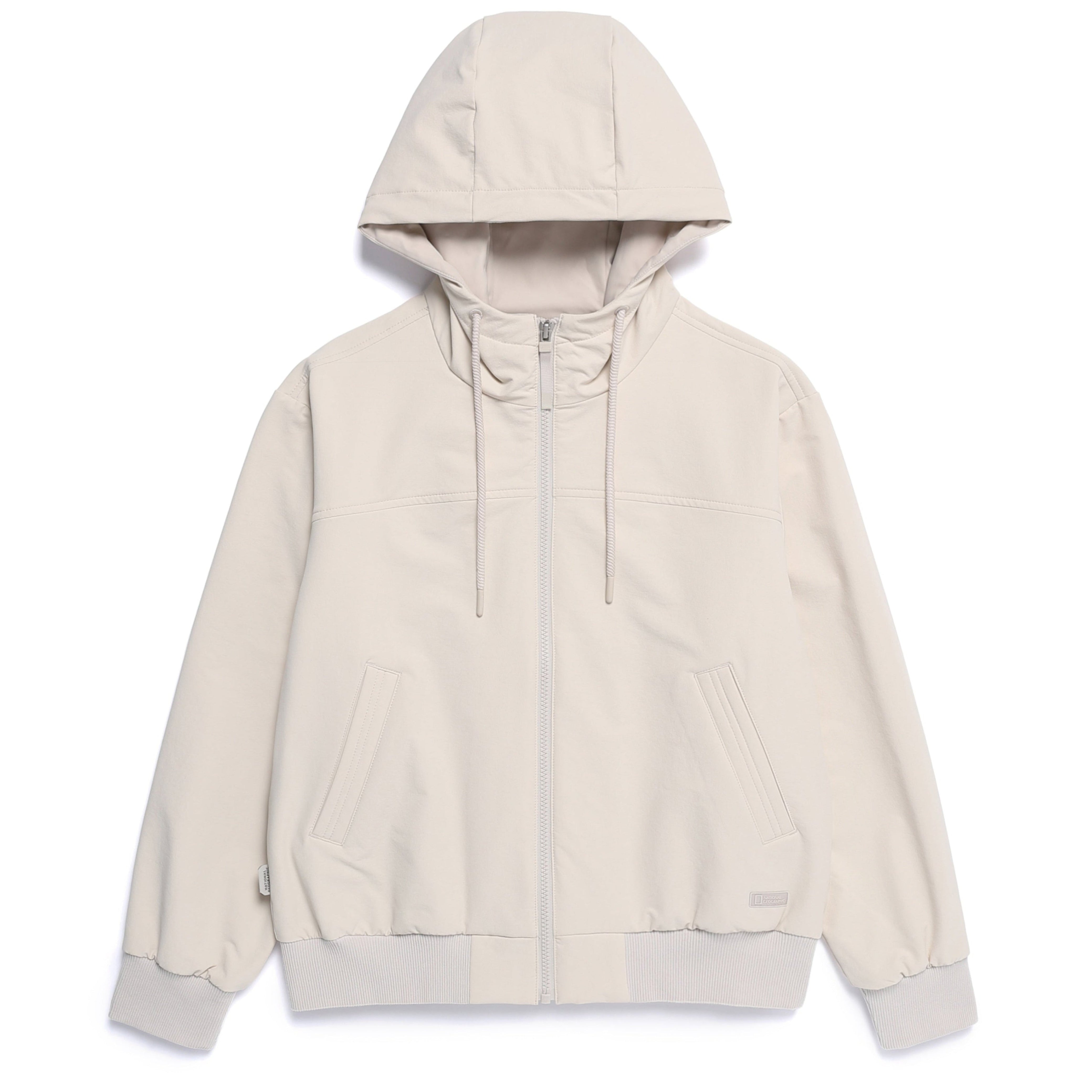 WOMEN ARCHELON DOUBLE WARM HOOD FULL ZIP-UP SILVER BIRCH