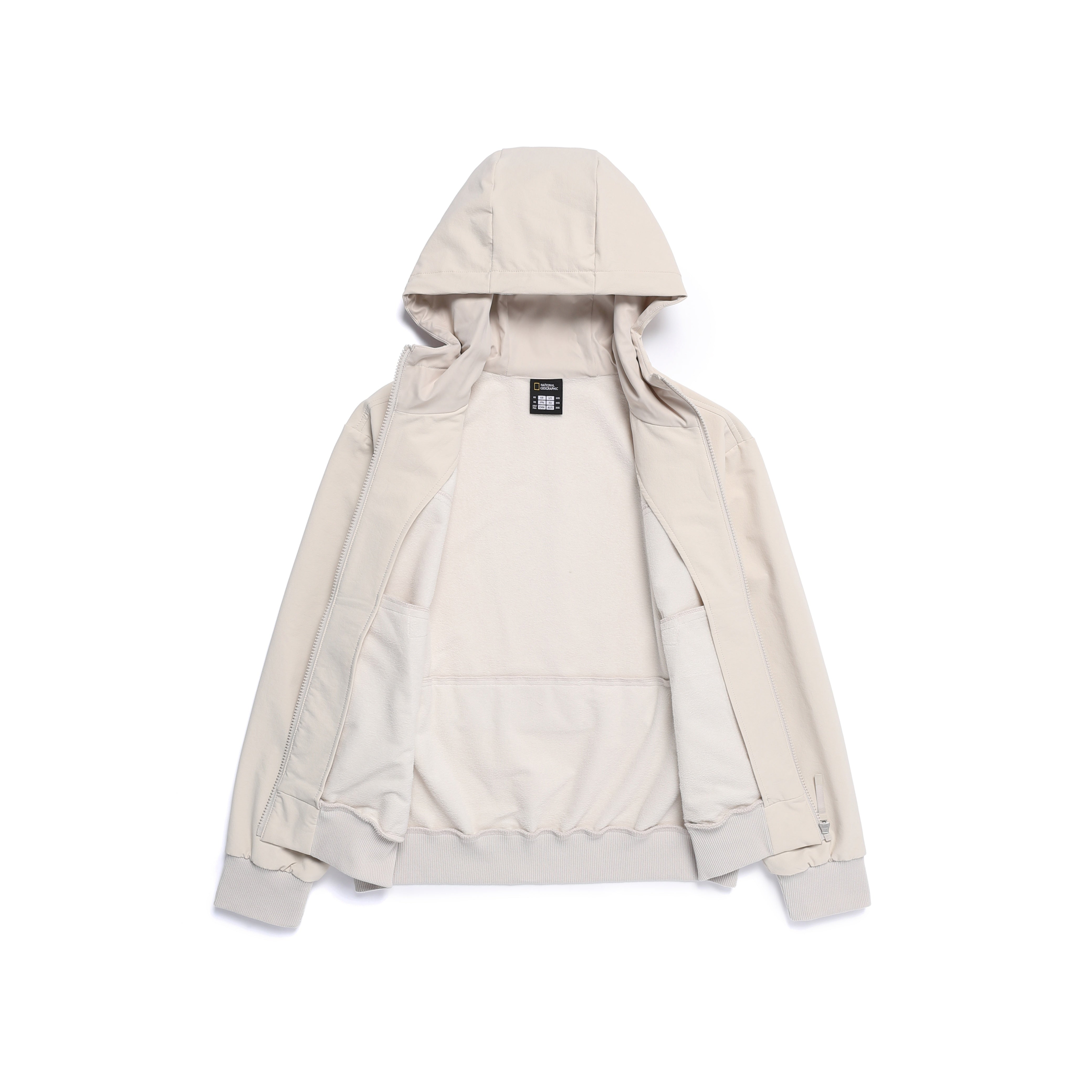 WOMEN ARCHELON DOUBLE WARM HOOD FULL ZIP-UP SILVER BIRCH