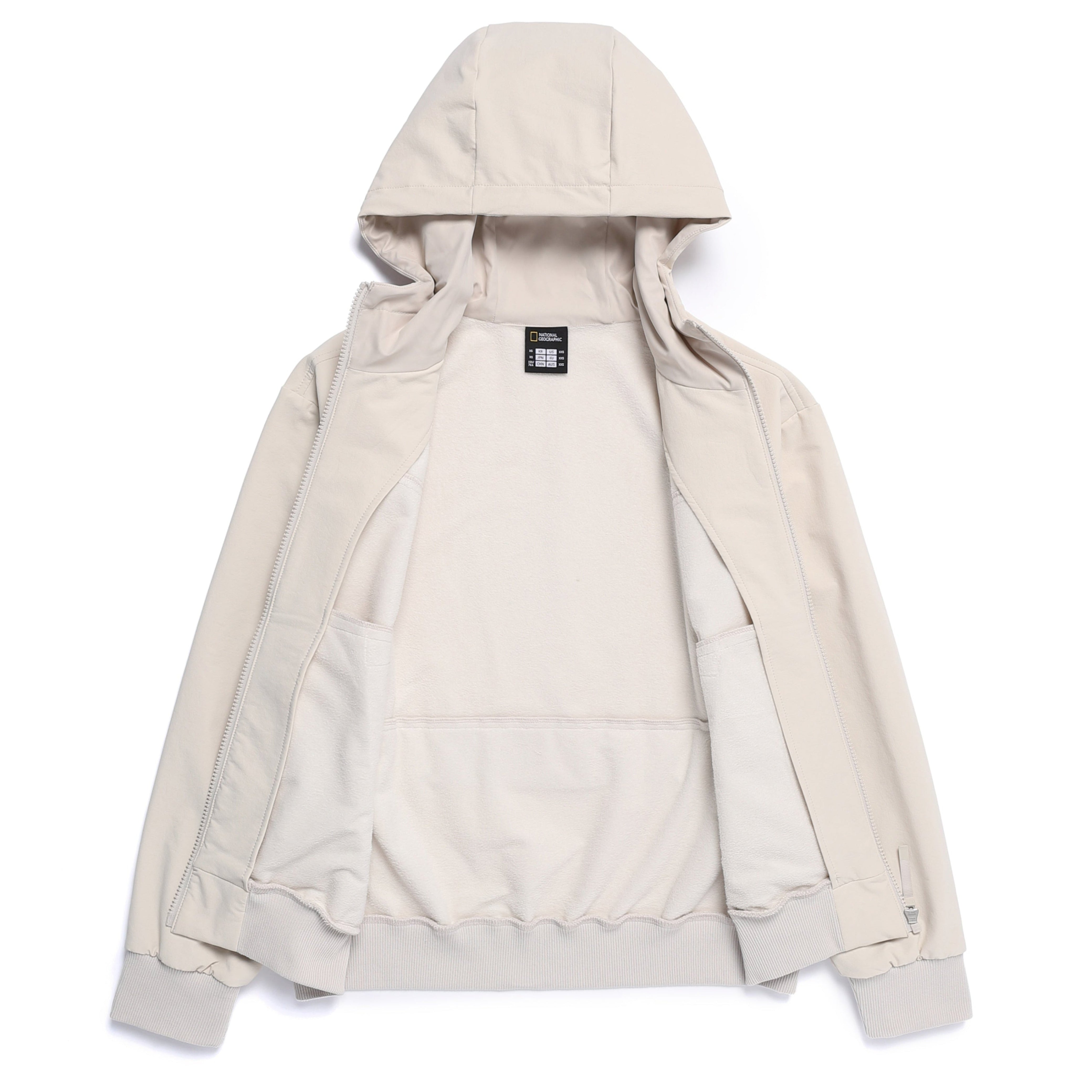 WOMEN ARCHELON DOUBLE WARM HOOD FULL ZIP-UP SILVER BIRCH