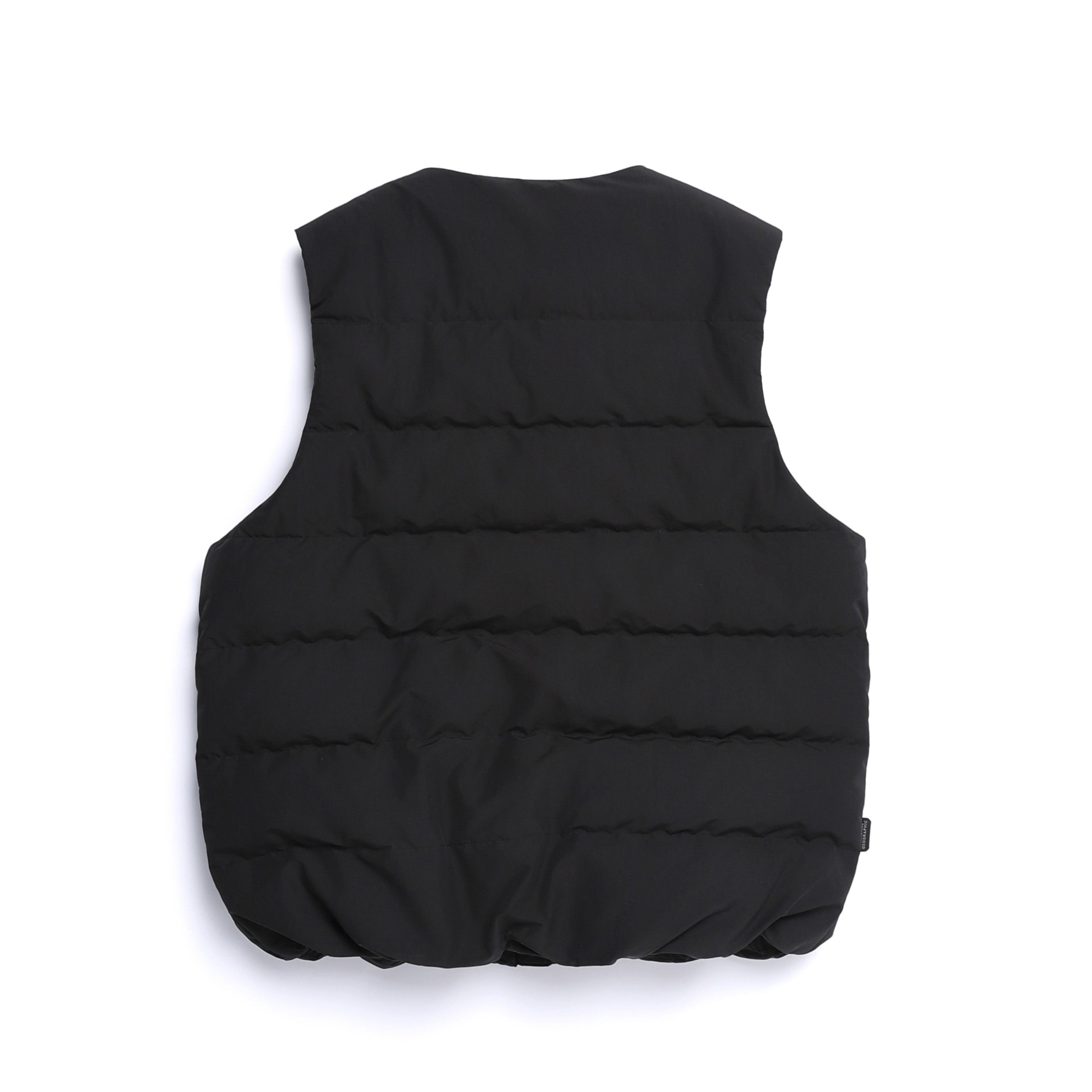 WOMEN HERON U-NECK LIGHT WEIGHT DOWN VEST BLACK