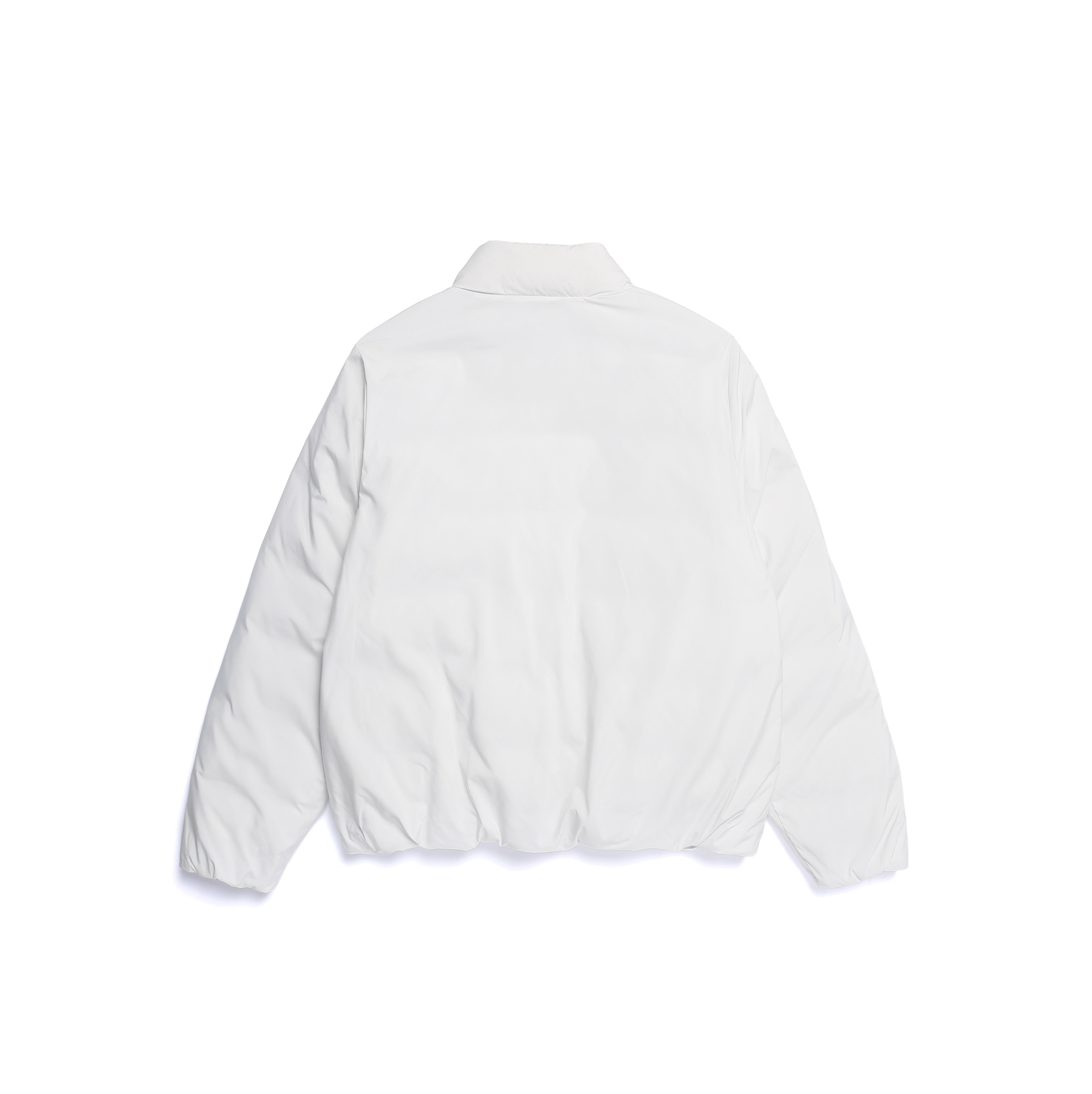 WOMEN PO'O-ULI STAND NECK NON-QUILTED DUCK DOWN JUMPER O/WHITE