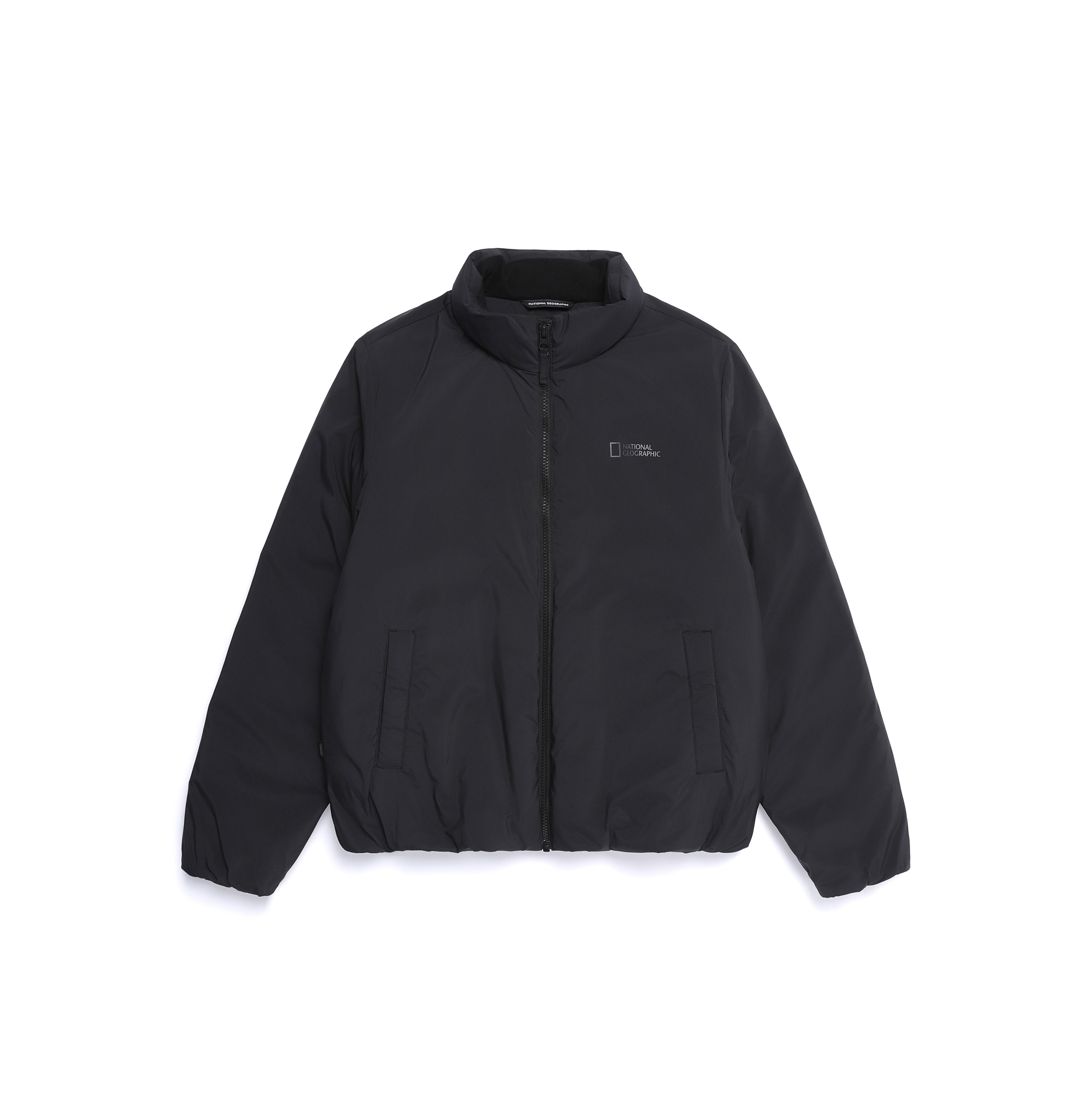 WOMEN PO'O-ULI STAND NECK NON-QUILTED DUCK DOWN JUMPER BLACK