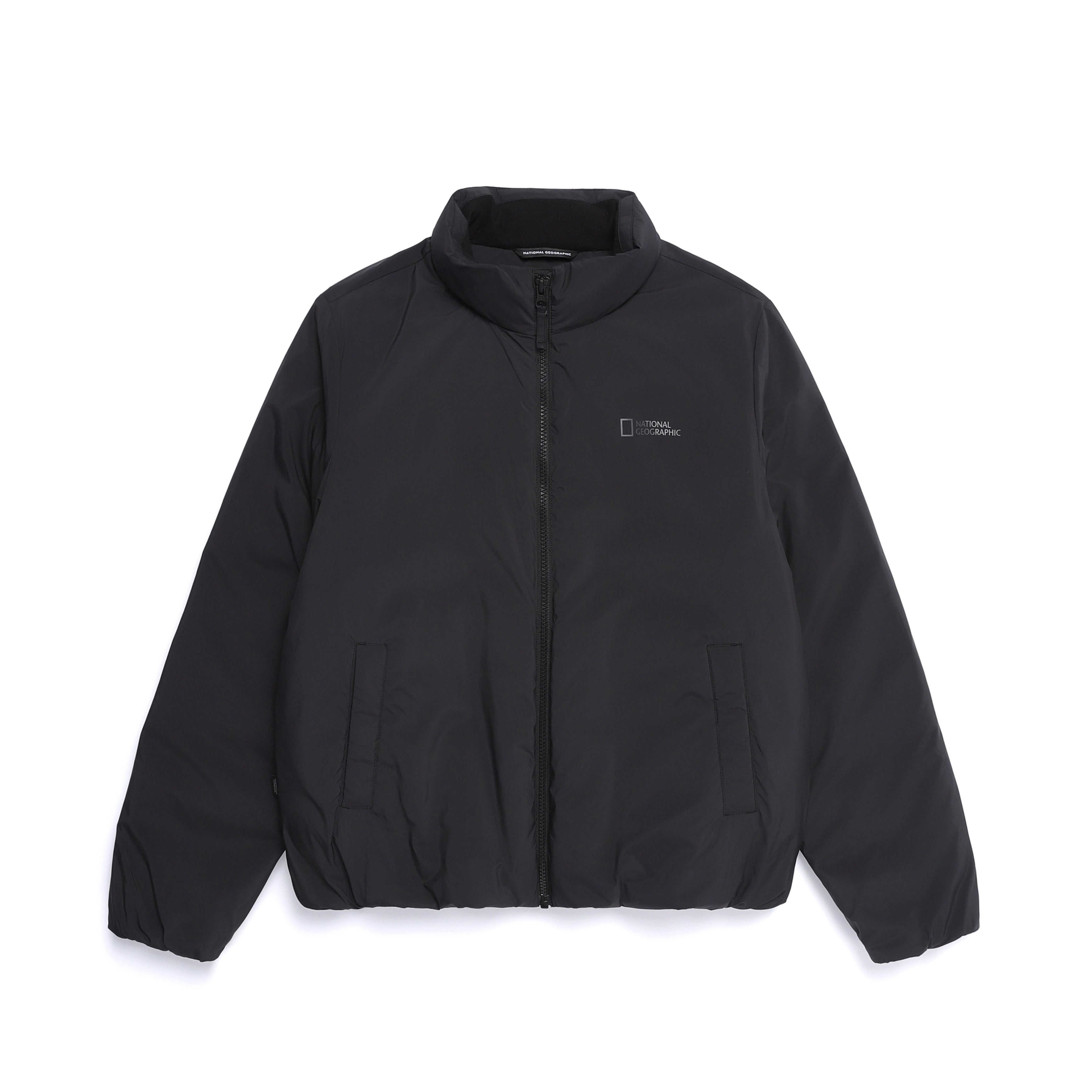 WOMEN PO'O-ULI STAND NECK NON-QUILTED DUCK DOWN JUMPER BLACK
