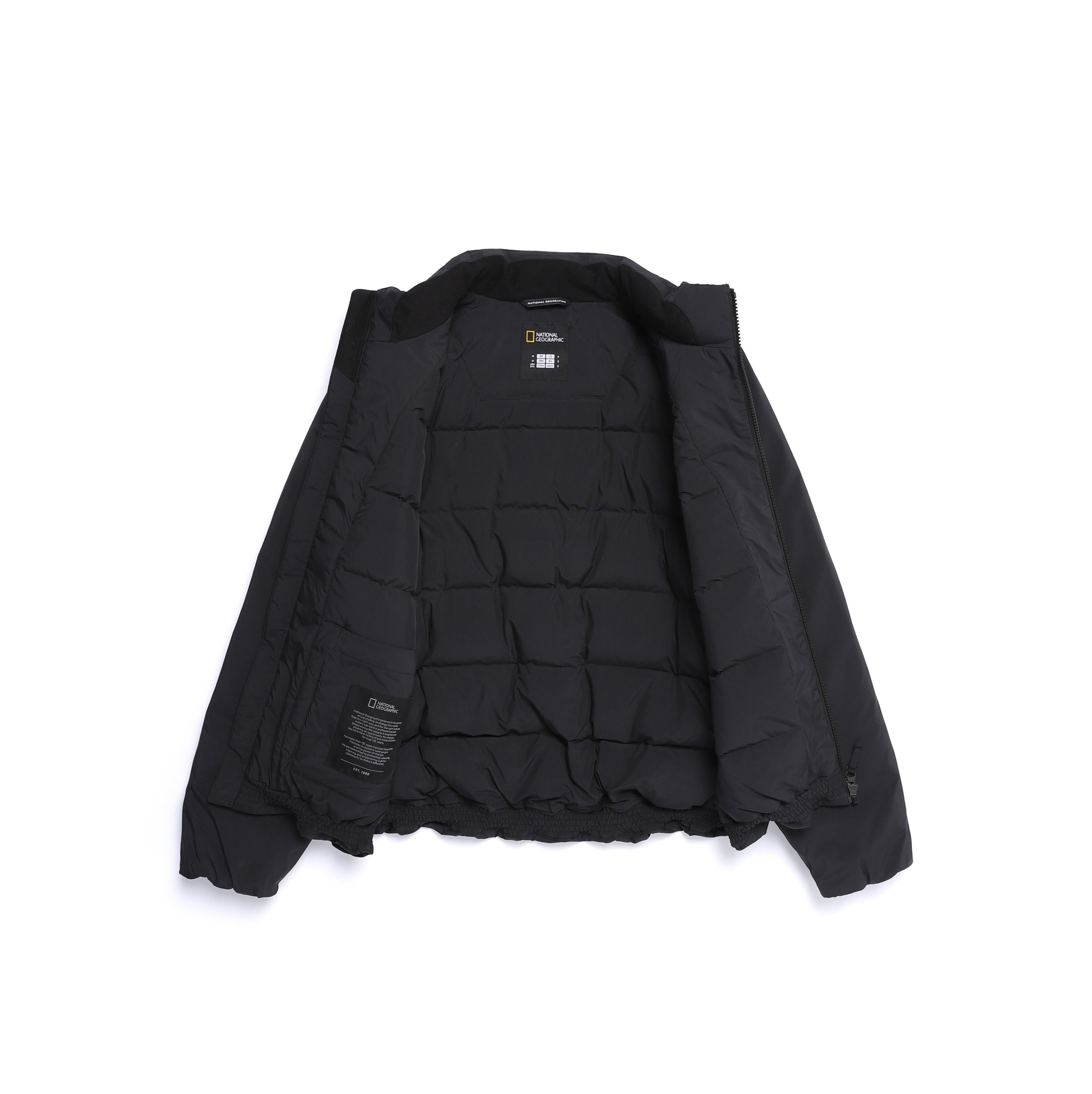 WOMEN PO'O-ULI STAND NECK NON-QUILTED DUCK DOWN JUMPER BLACK