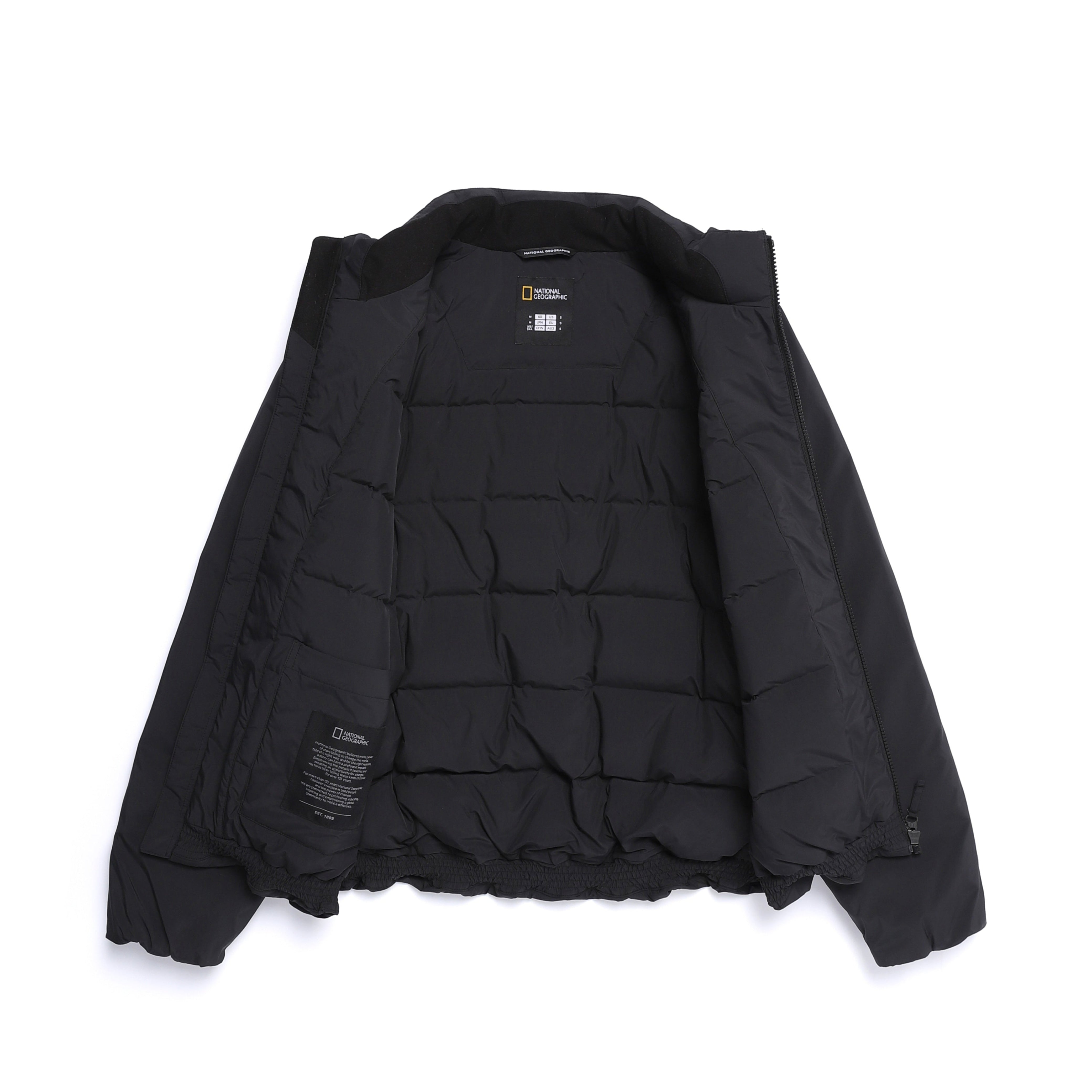 WOMEN PO'O-ULI STAND NECK NON-QUILTED DUCK DOWN JUMPER BLACK