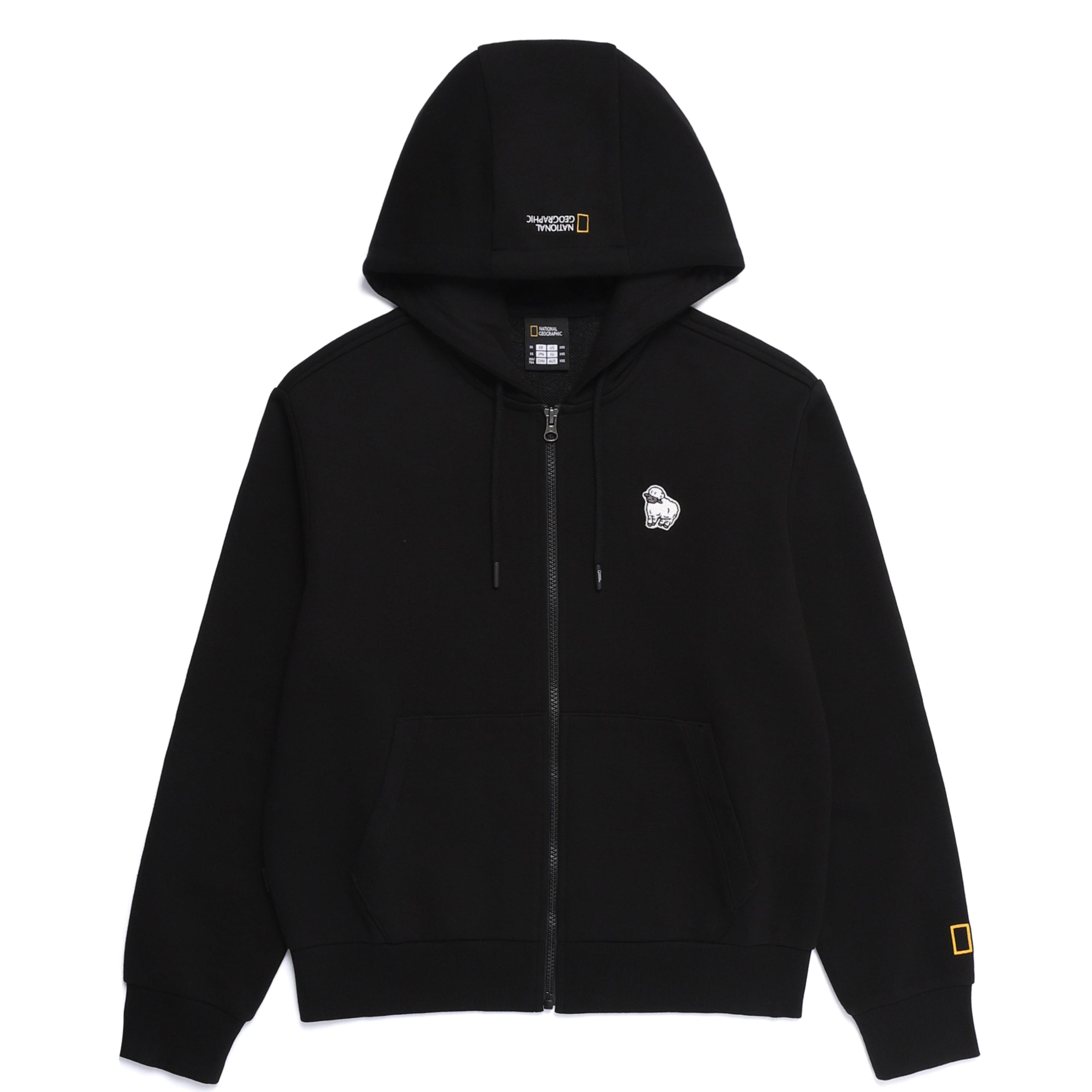WOMEN ANIMAL WAPPEN TRAINING HOODIED ZIP-UP BLACK