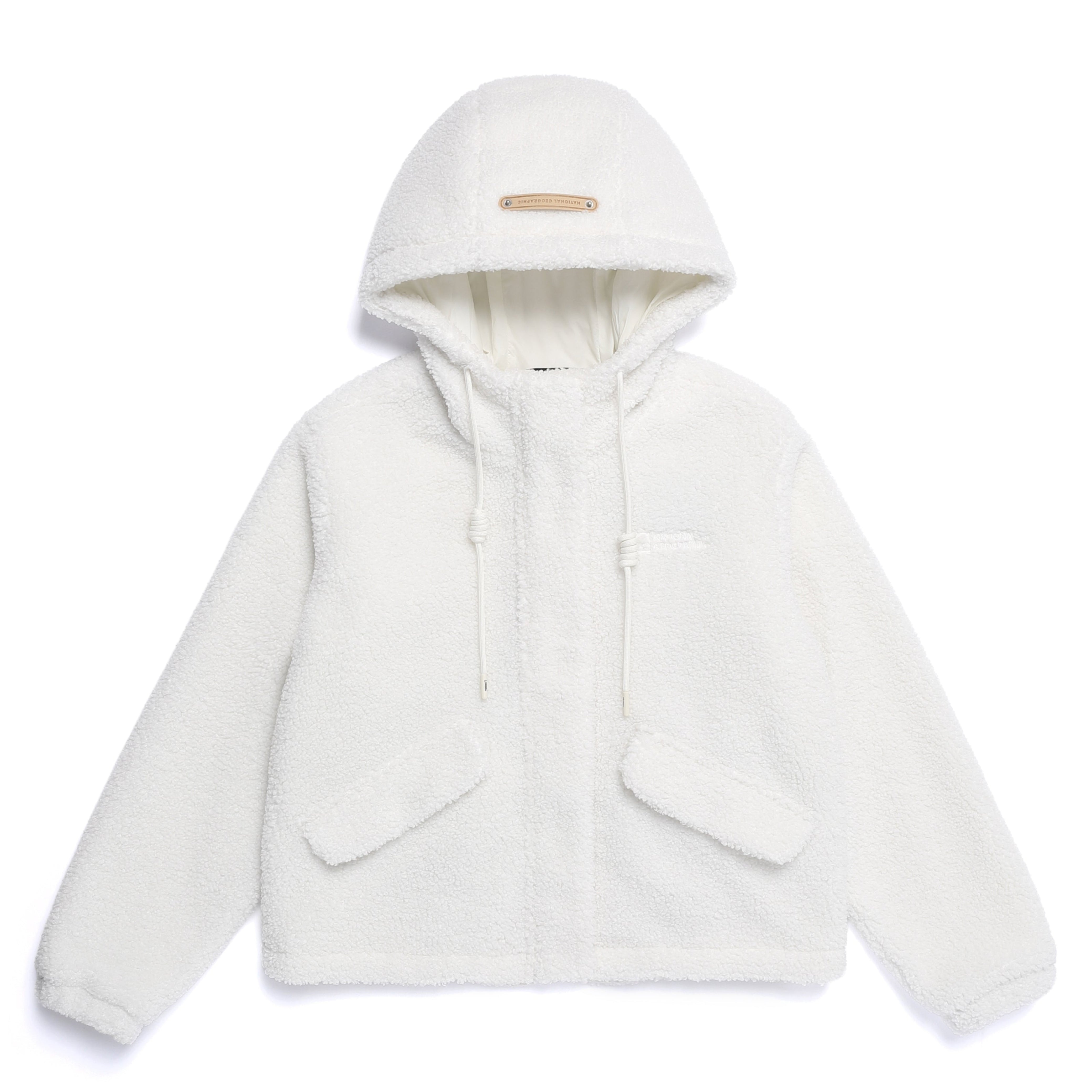 WOMEN FLEECE HOODED JUMPER O/WHITE