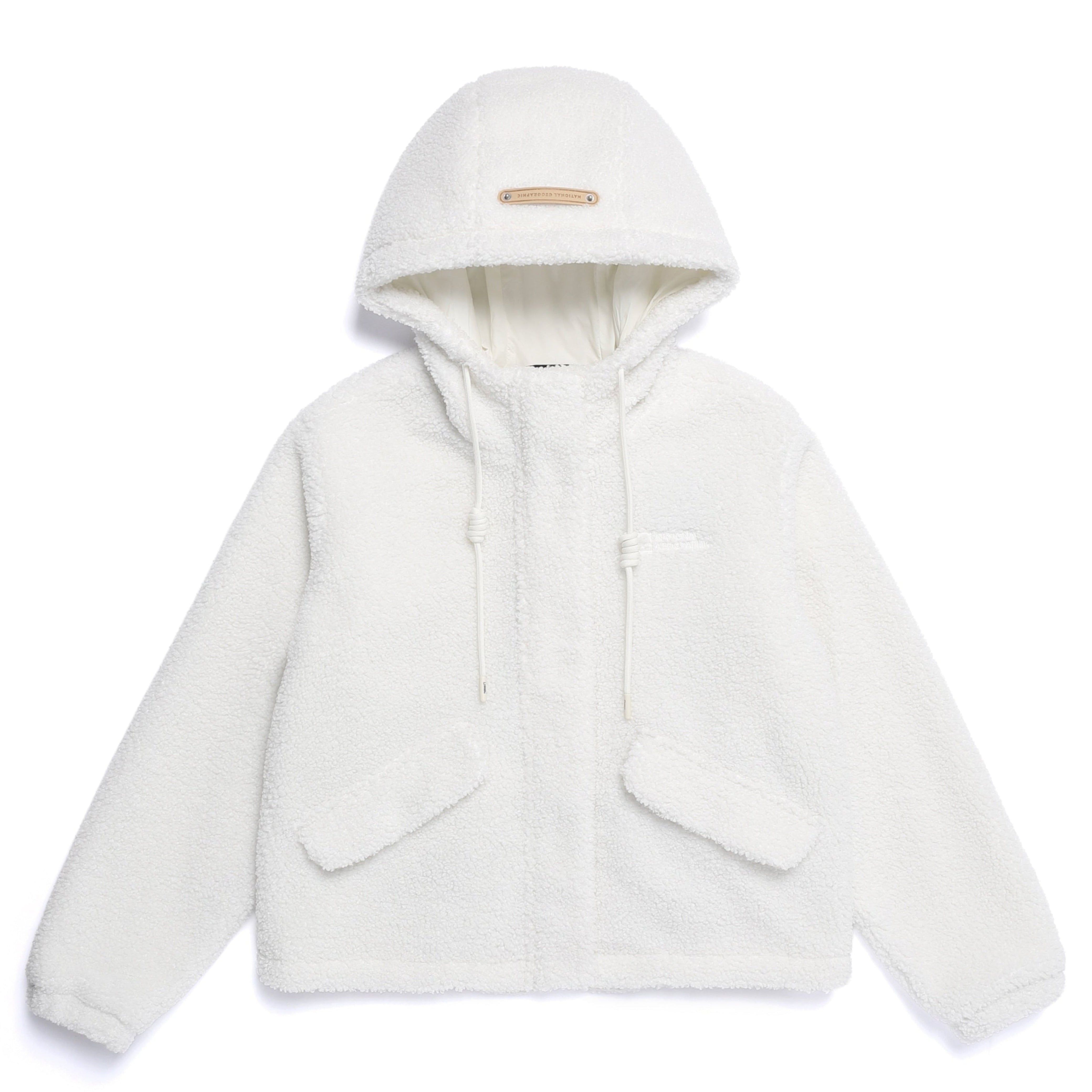 WOMEN FLEECE HOODED JUMPER O/WHITE