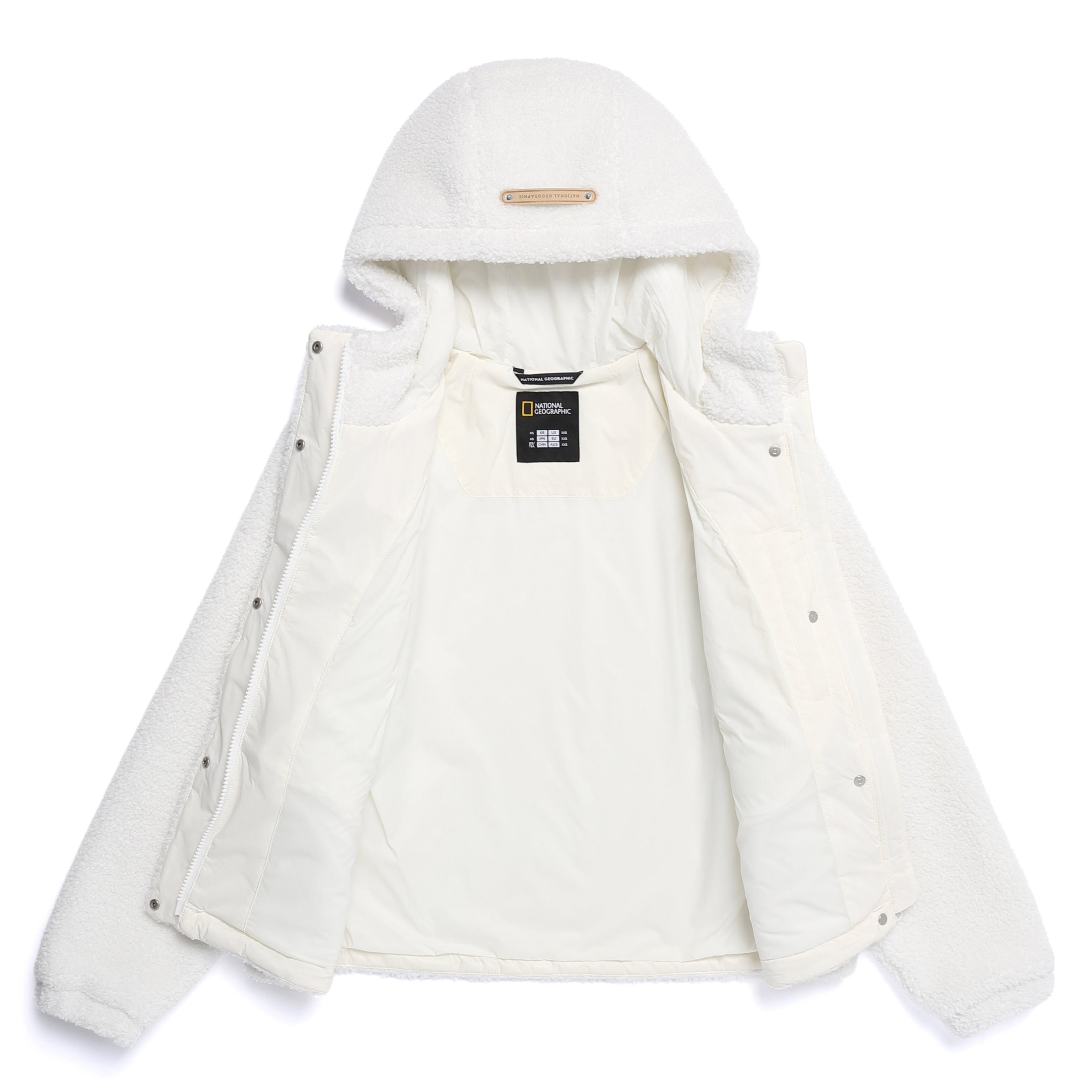 WOMEN FLEECE HOODED JUMPER O/WHITE