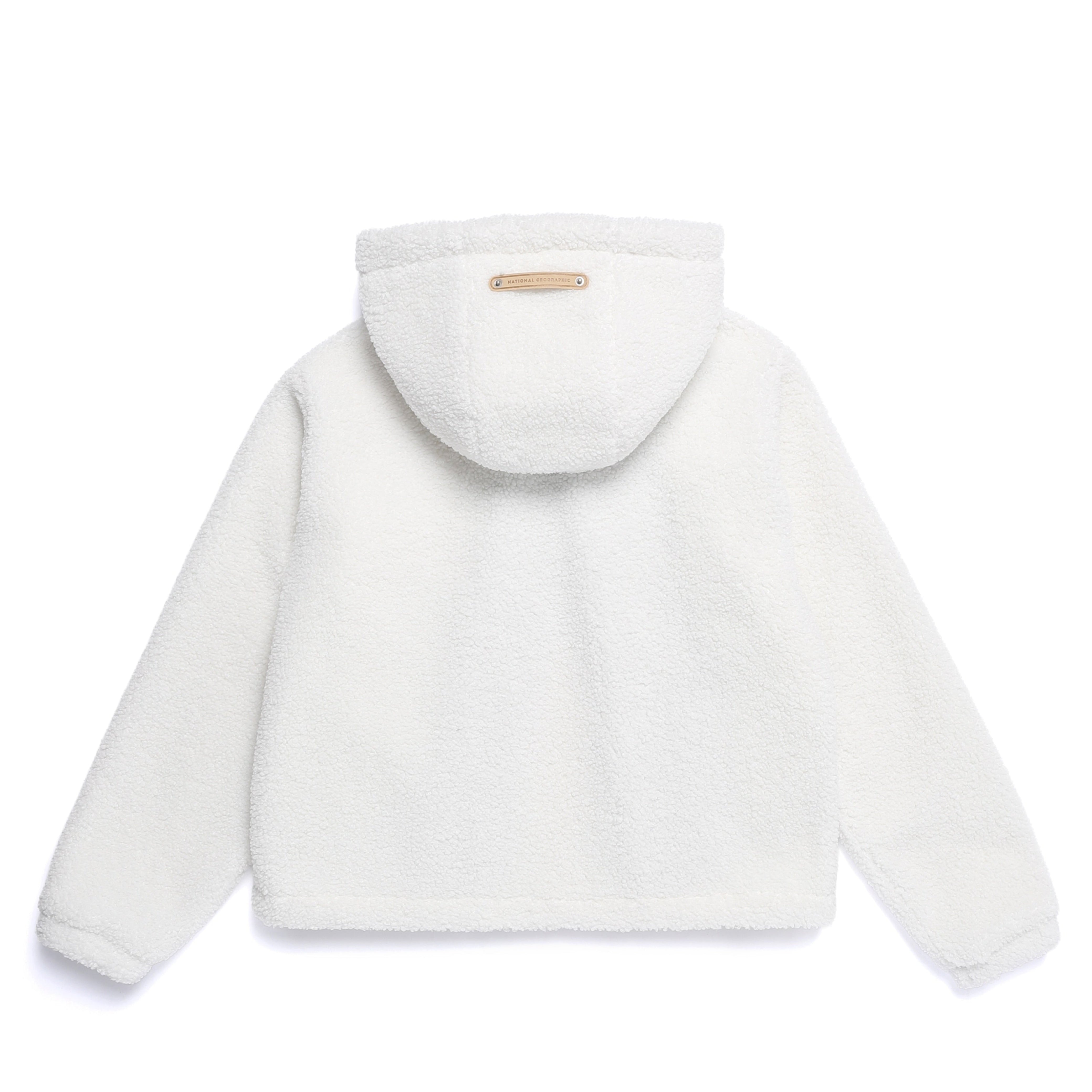 WOMEN FLEECE HOODED JUMPER O/WHITE