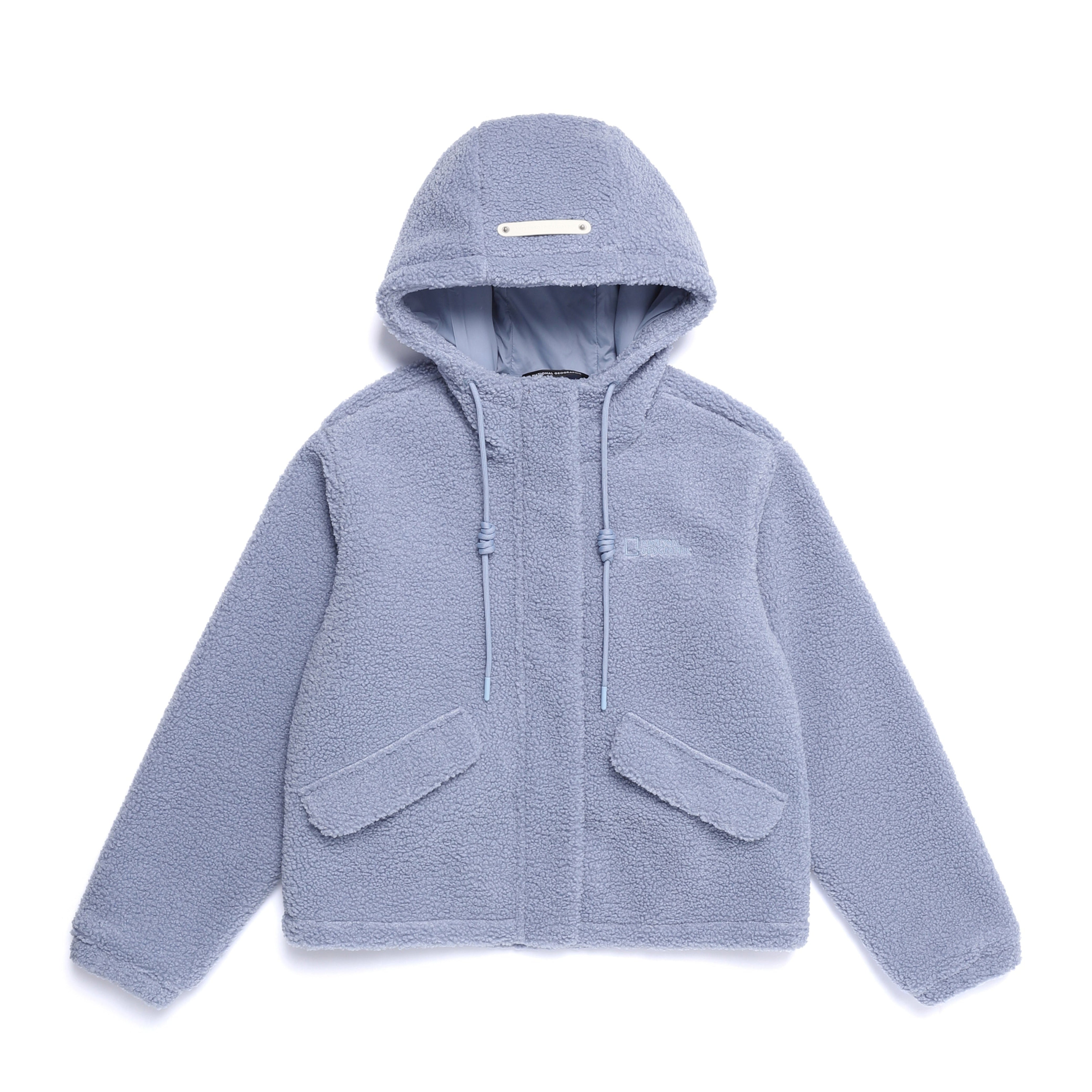 WOMEN FLEECE HOODED JUMPER L/BLUE