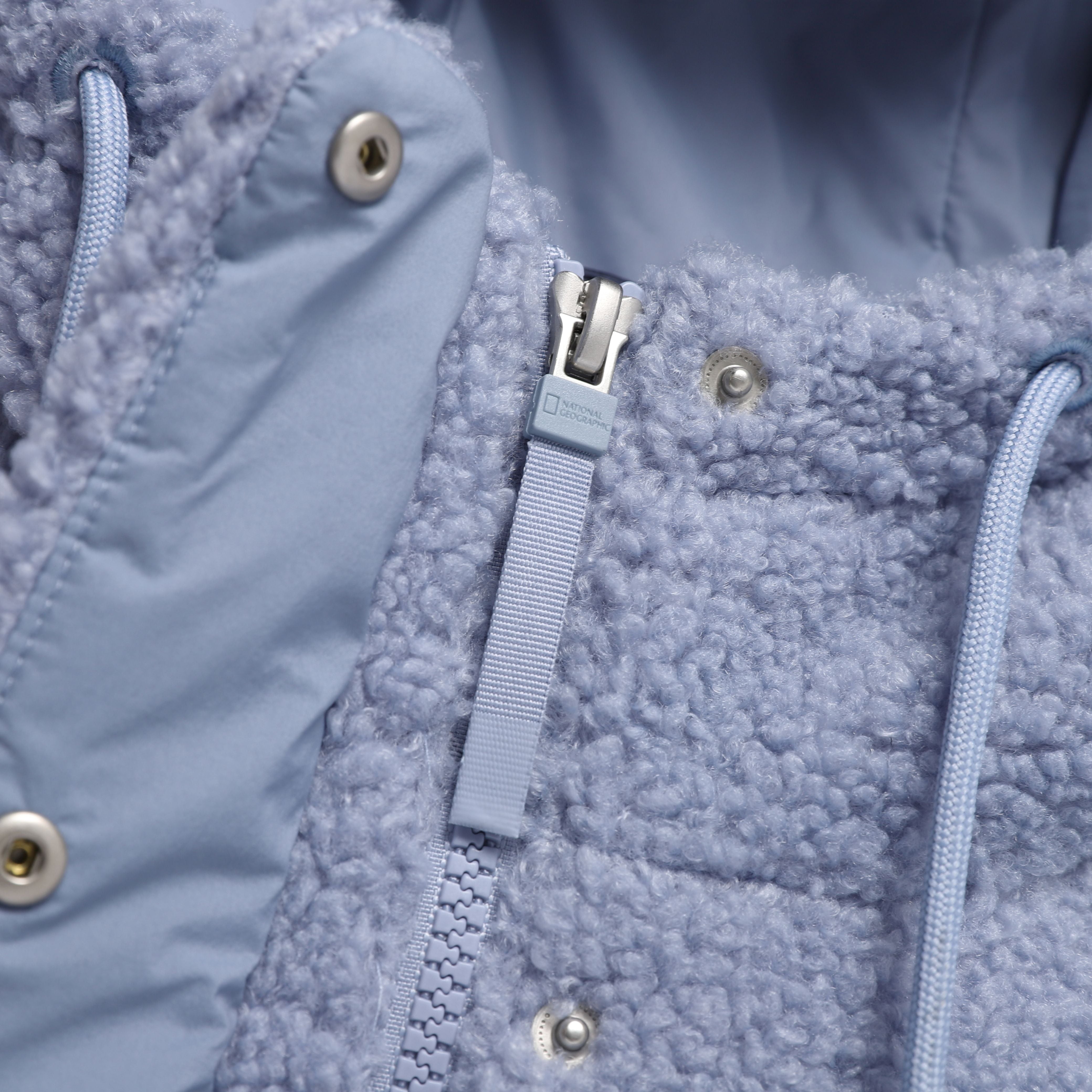 WOMEN FLEECE HOODED JUMPER L/BLUE