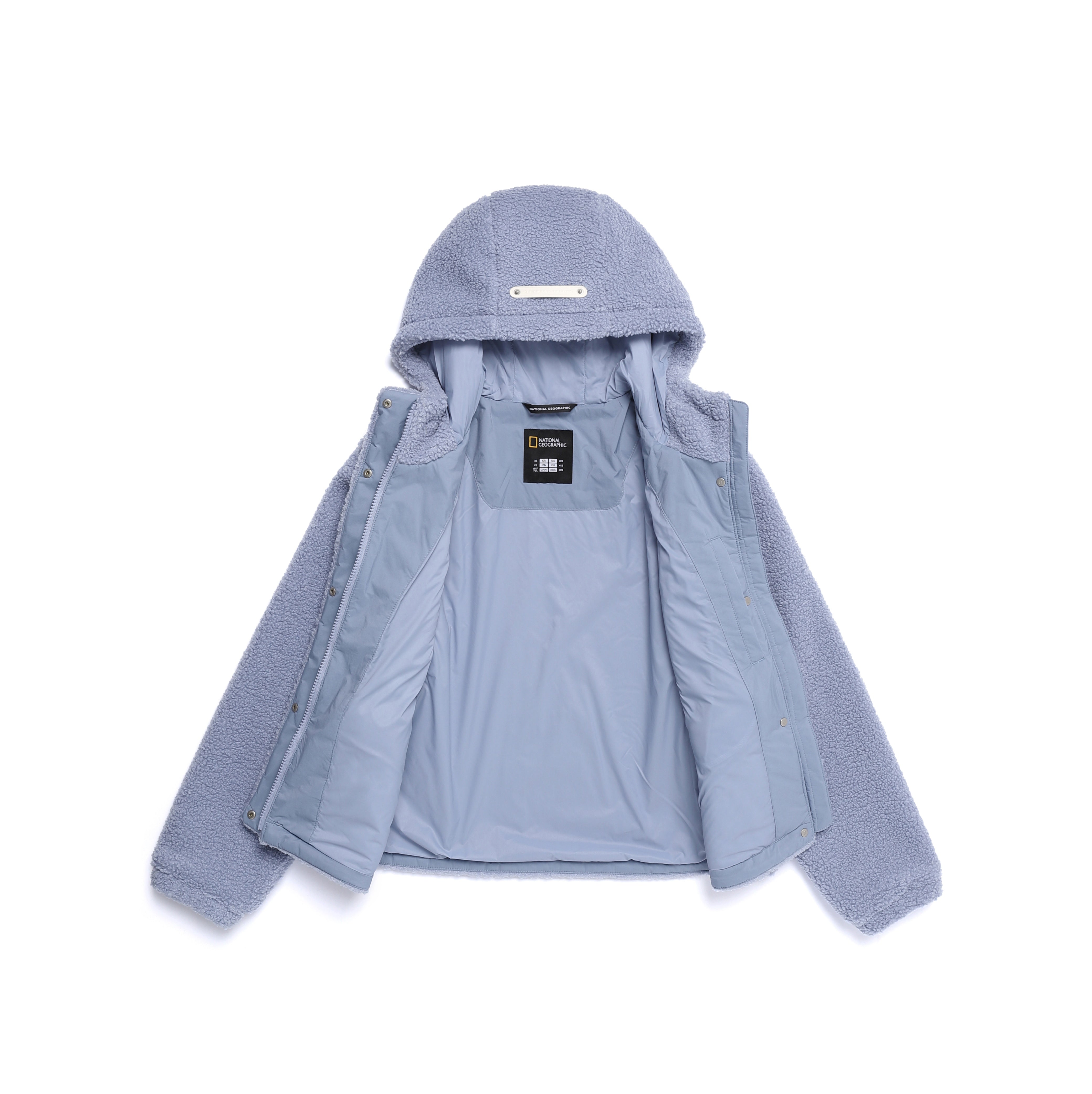 WOMEN FLEECE HOODED JUMPER L/BLUE