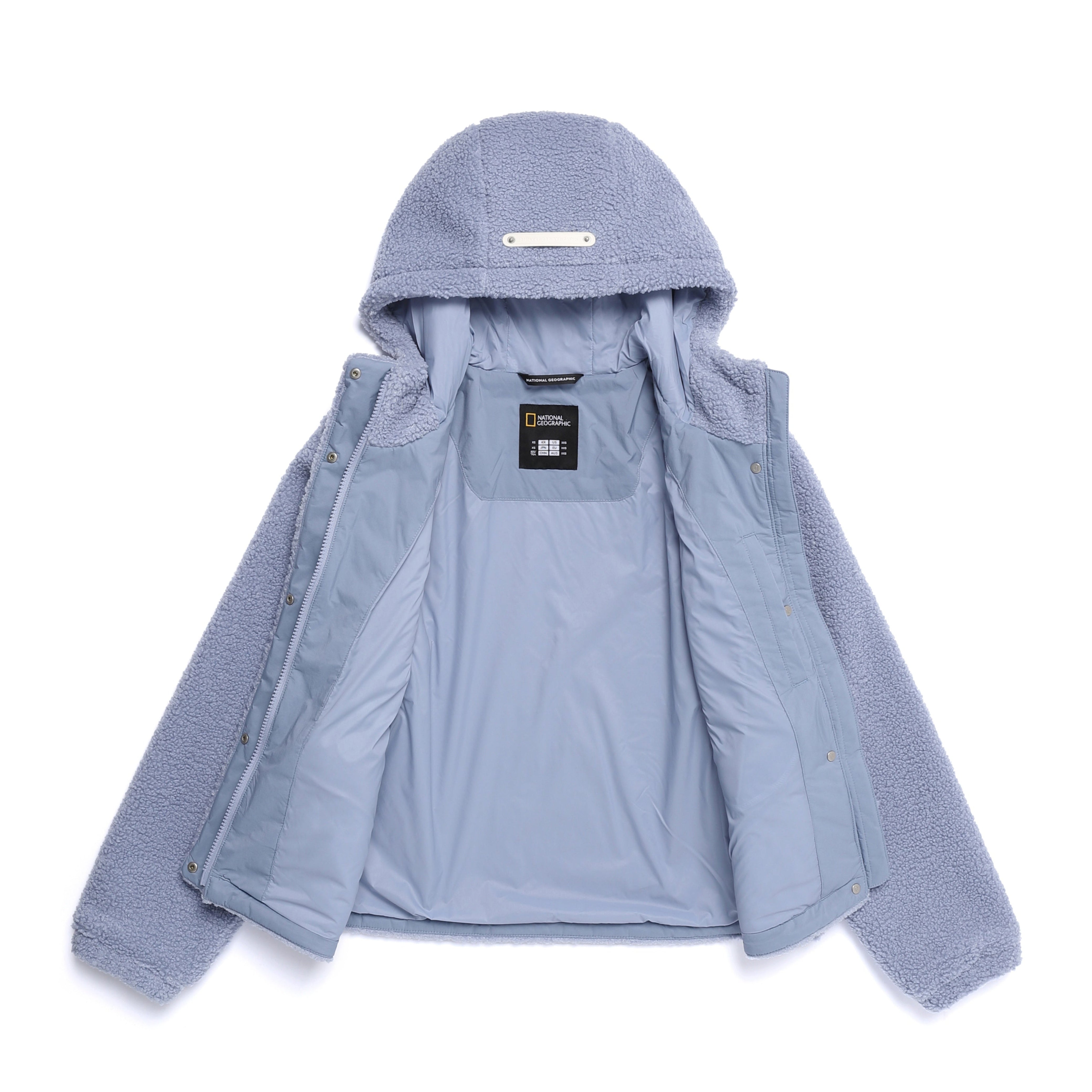 WOMEN FLEECE HOODED JUMPER L/BLUE