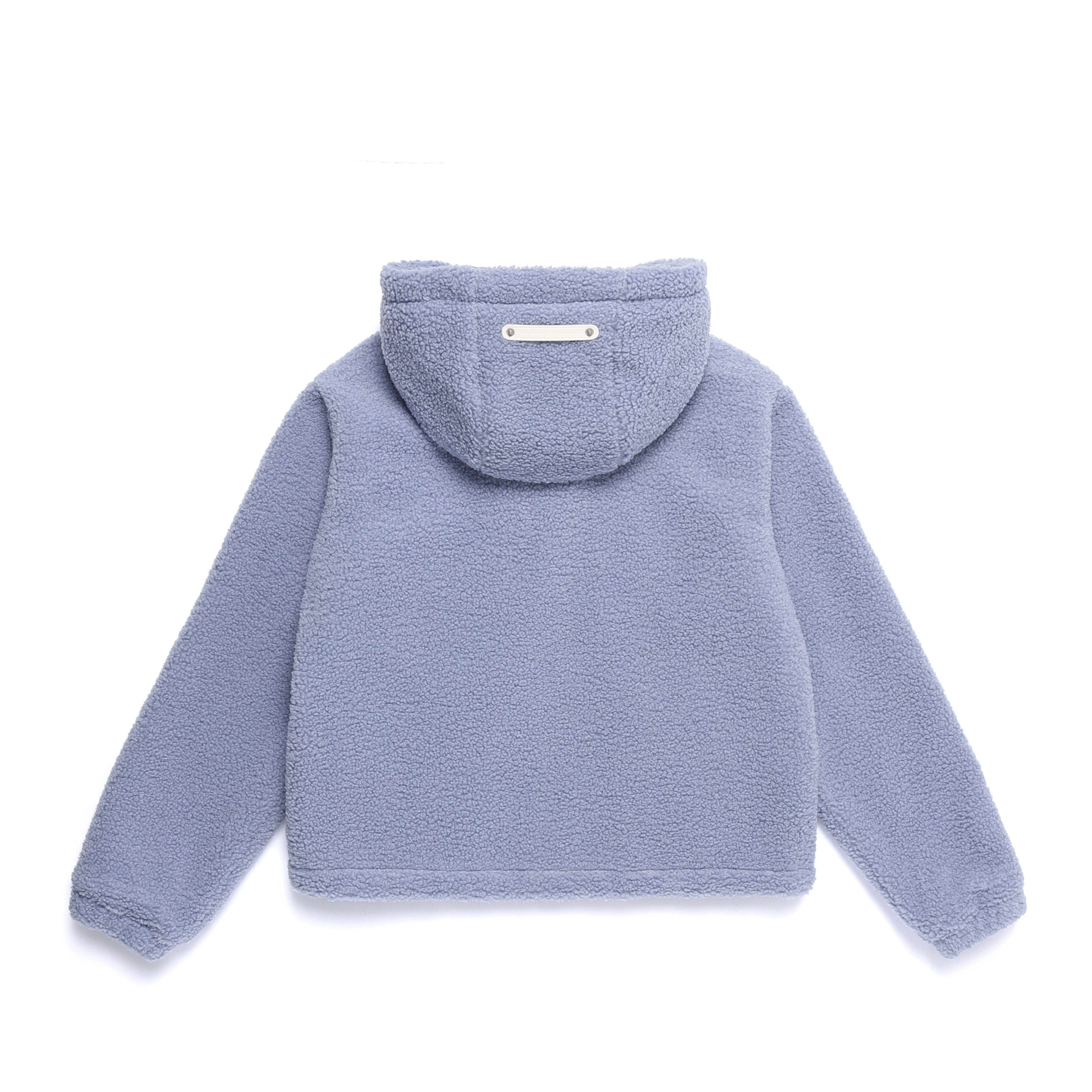 WOMEN FLEECE HOODED JUMPER L/BLUE