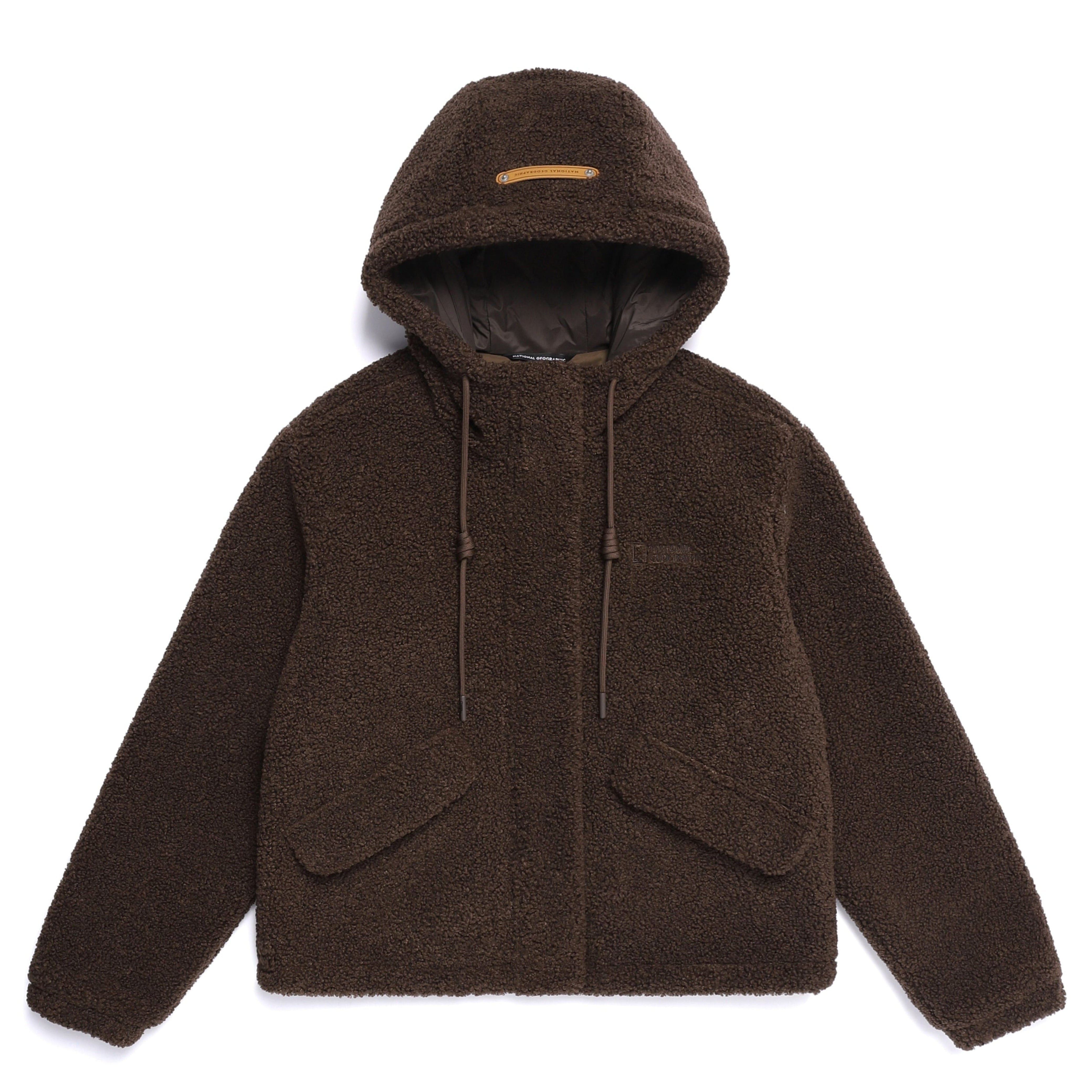 WOMEN FLEECE HOODED JUMPER BROWN