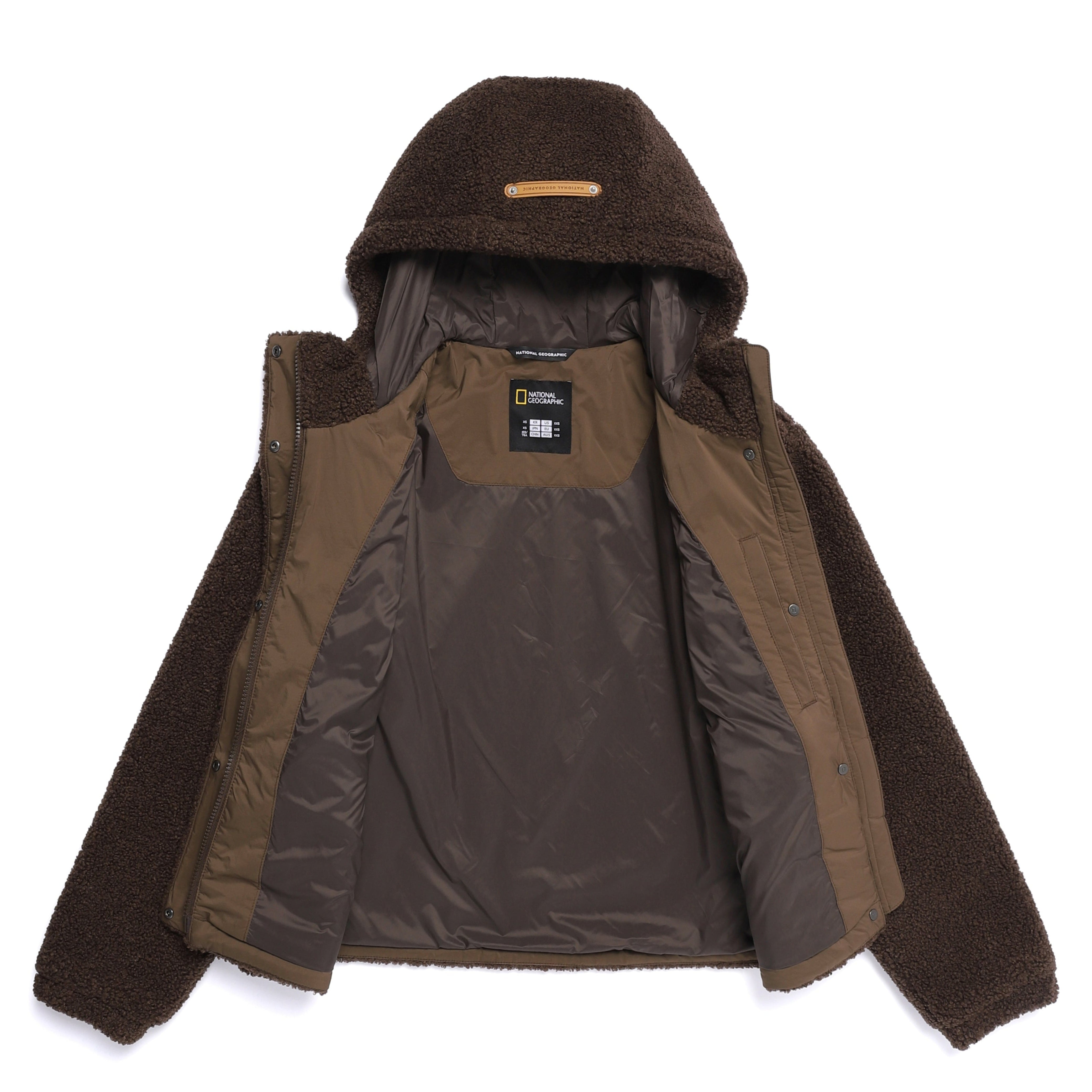 WOMEN FLEECE HOODED JUMPER BROWN