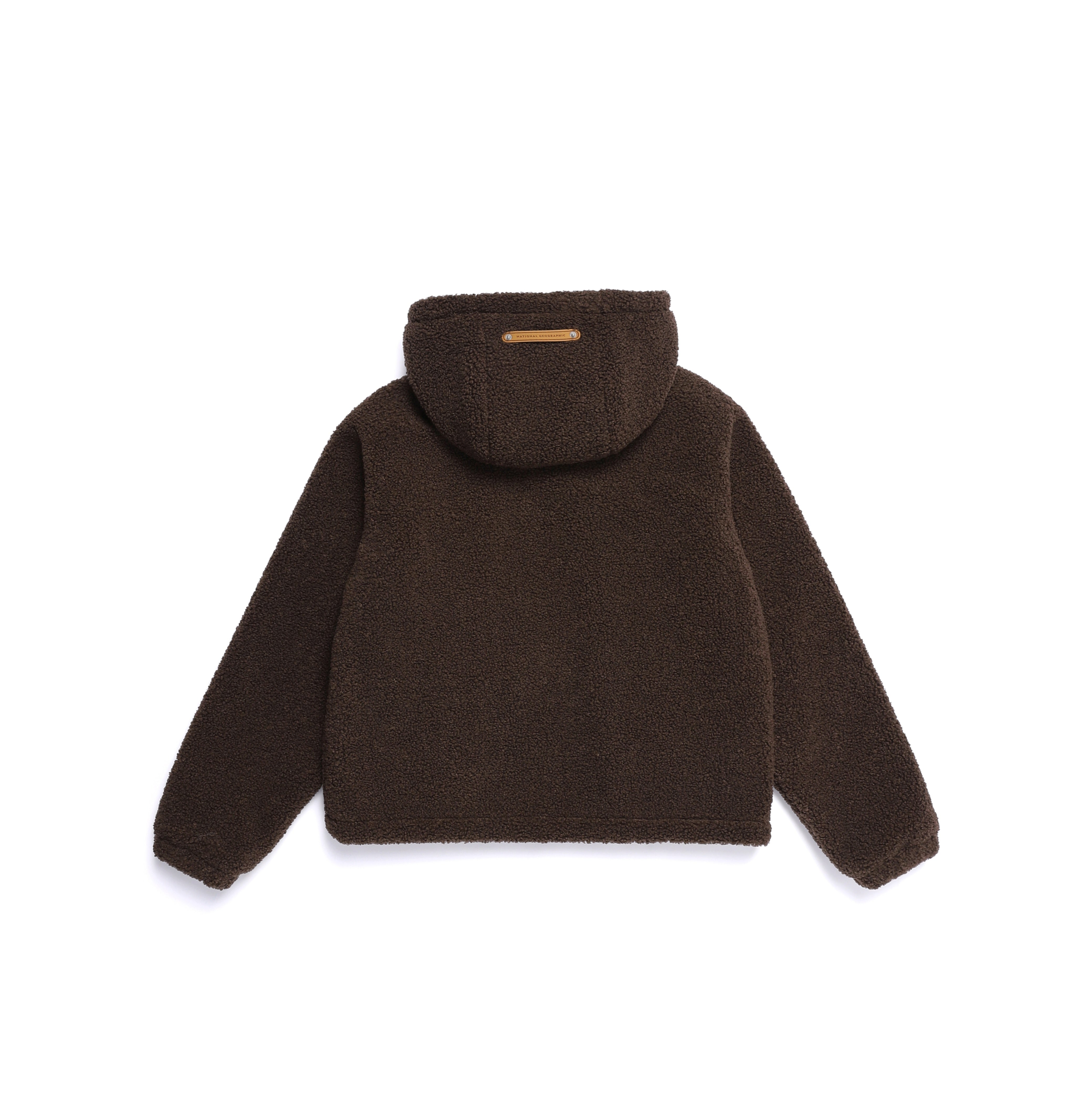 WOMEN FLEECE HOODED JUMPER BROWN