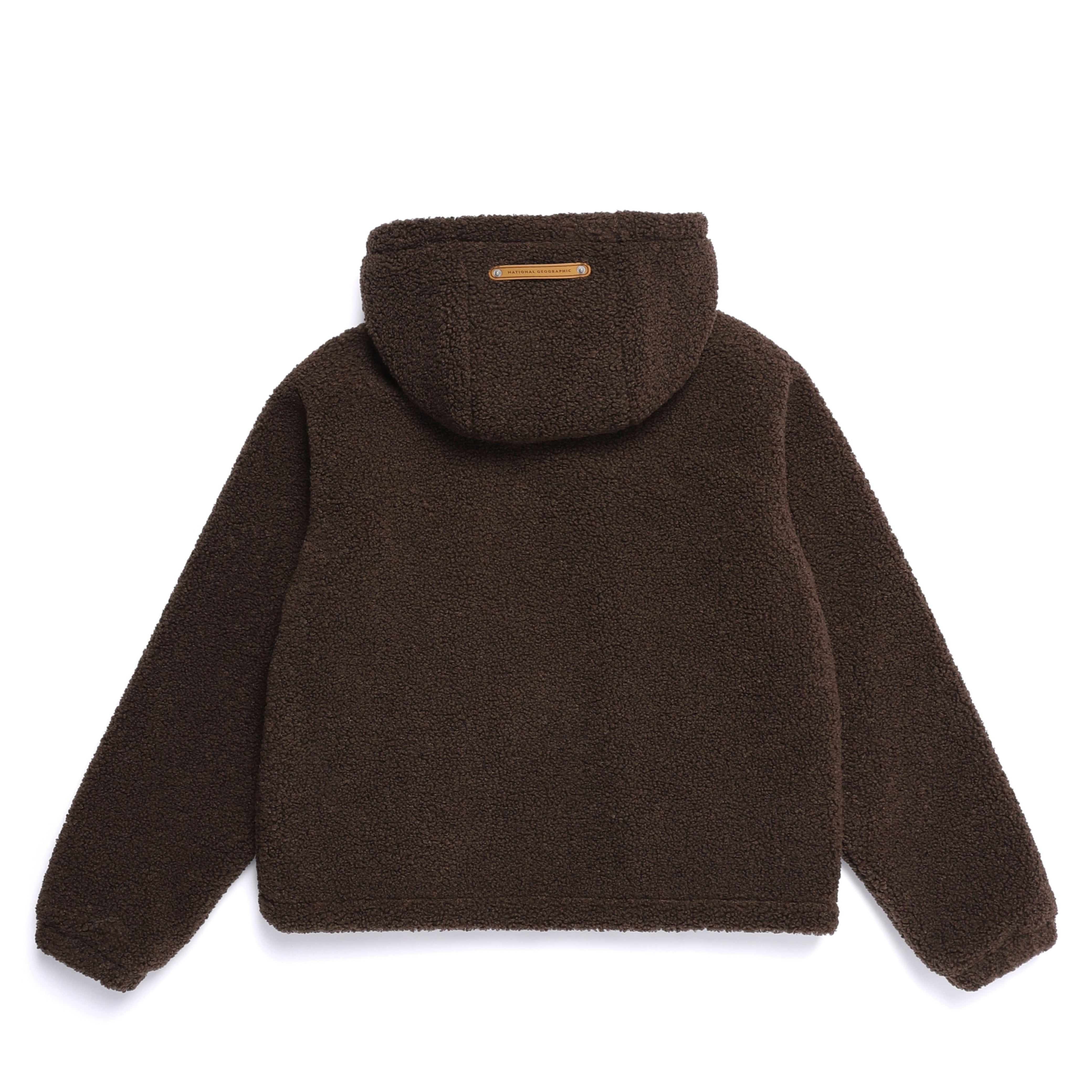 WOMEN FLEECE HOODED JUMPER BROWN