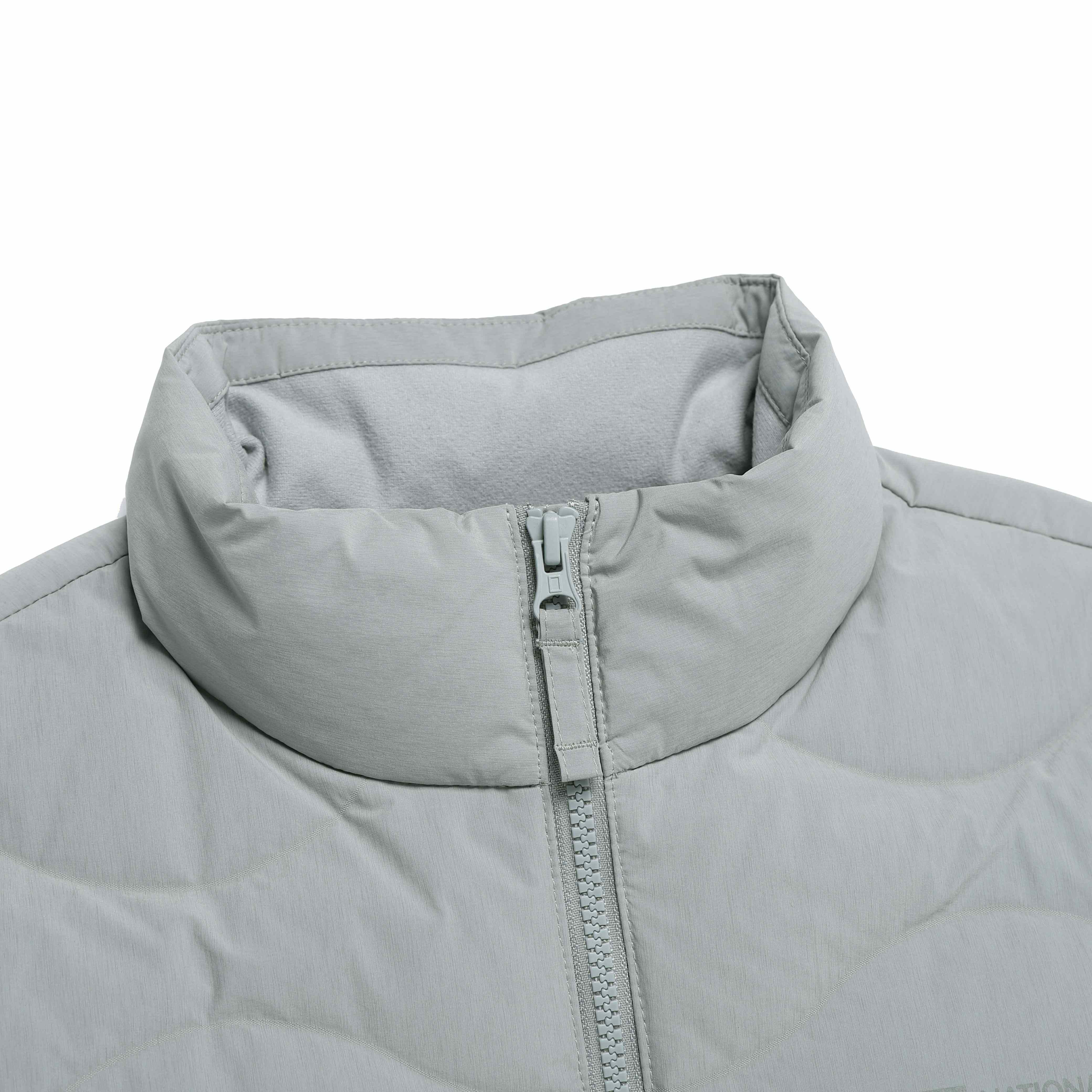 PO'O-ULI STANDNECK TUBE DUCK DOWN JUMPER STONE GREY