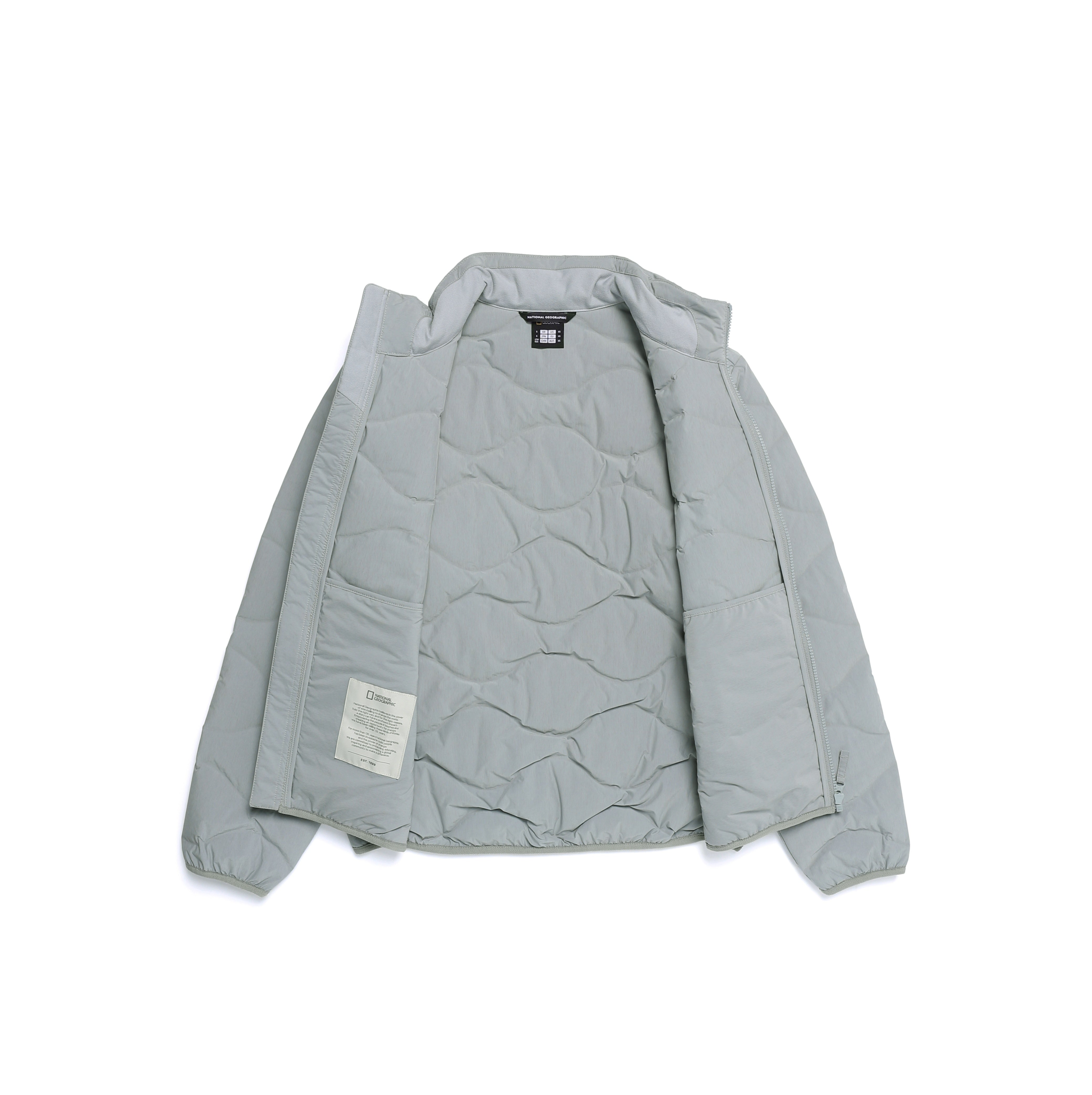 PO'O-ULI STANDNECK TUBE DUCK DOWN JUMPER STONE GREY